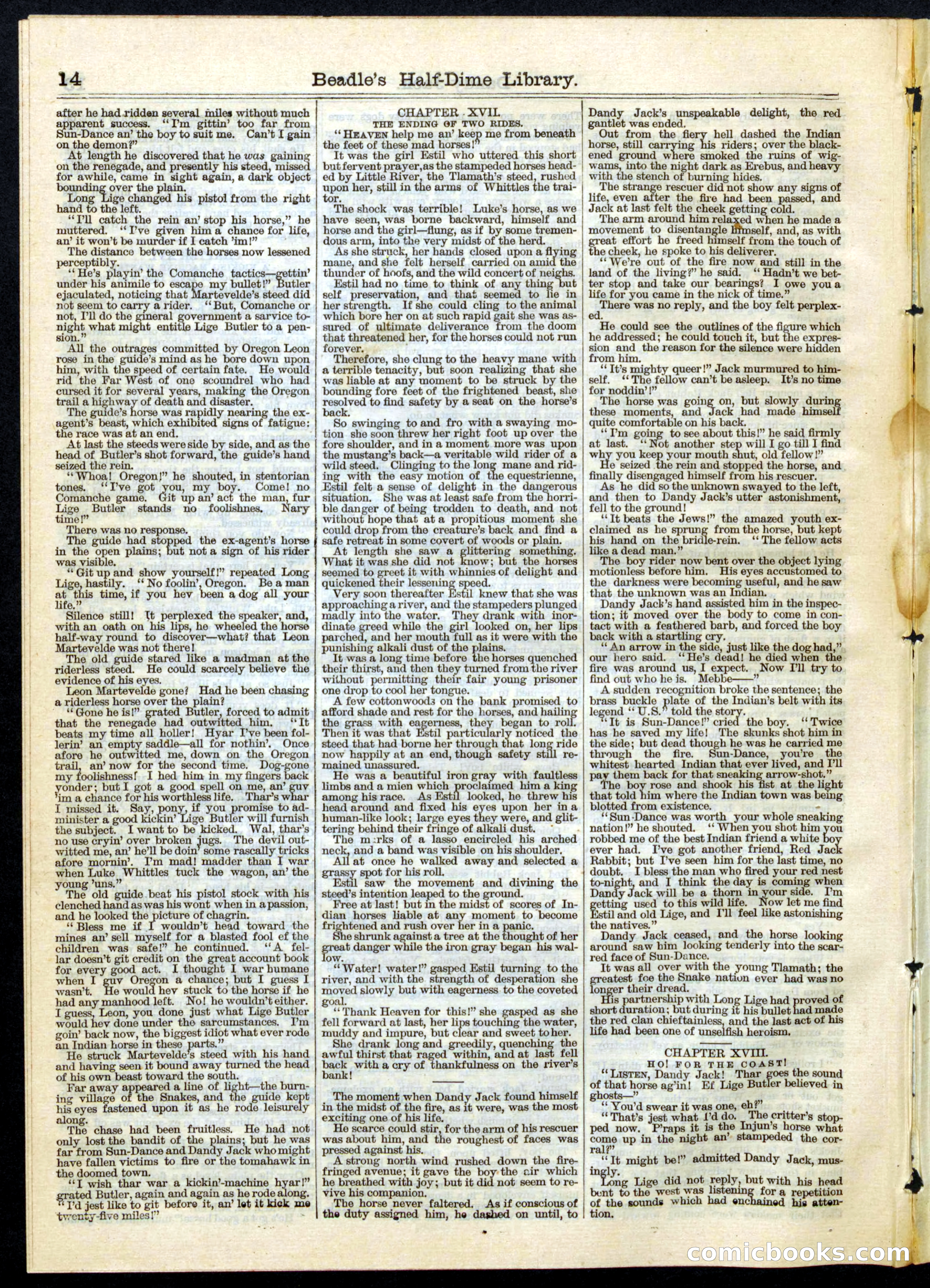 Beadle's Half Dime Library, No. 64 — page 14 of 16