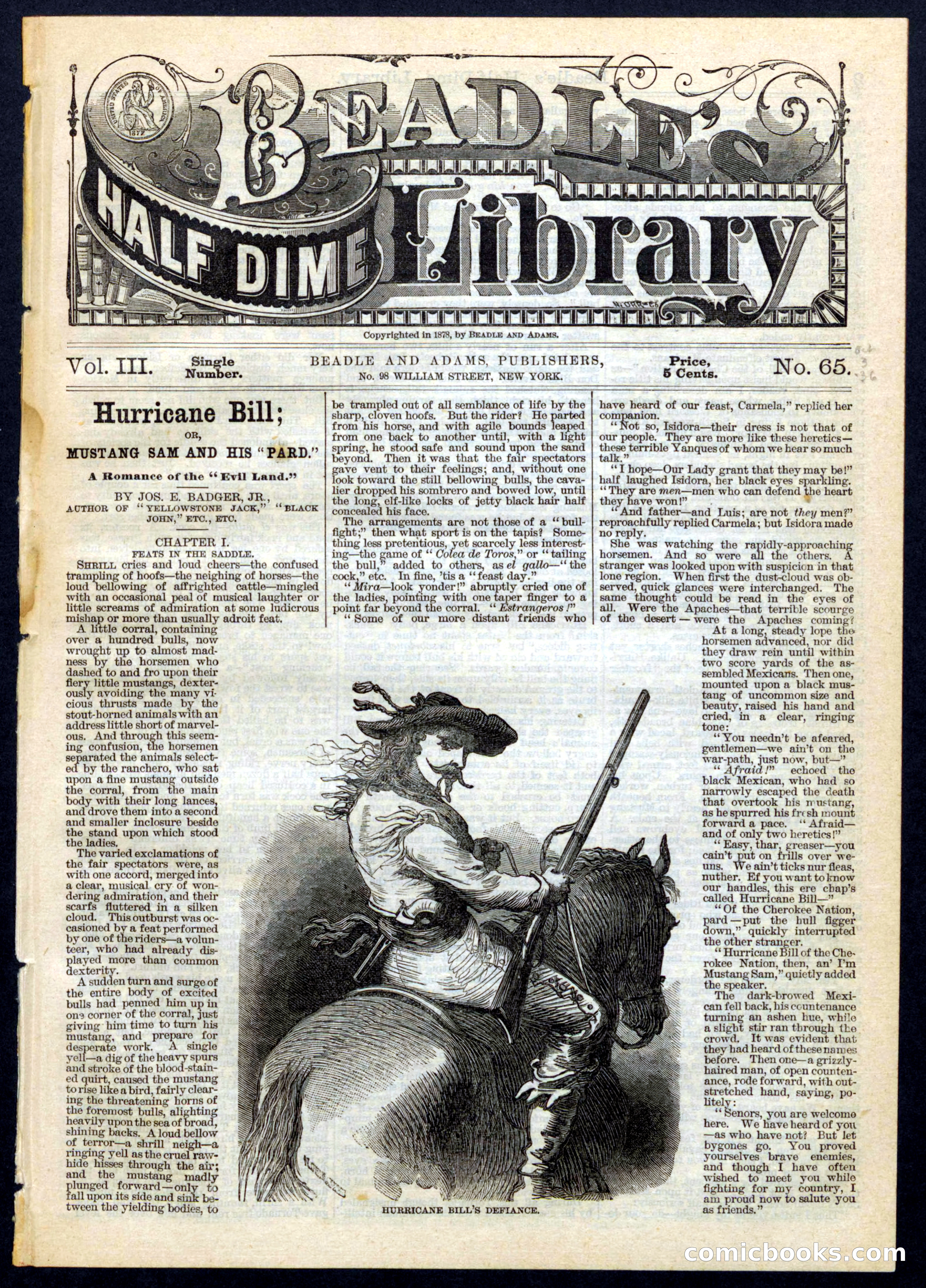 Beadle's Half Dime Library, No. 65 — page 1 of 16