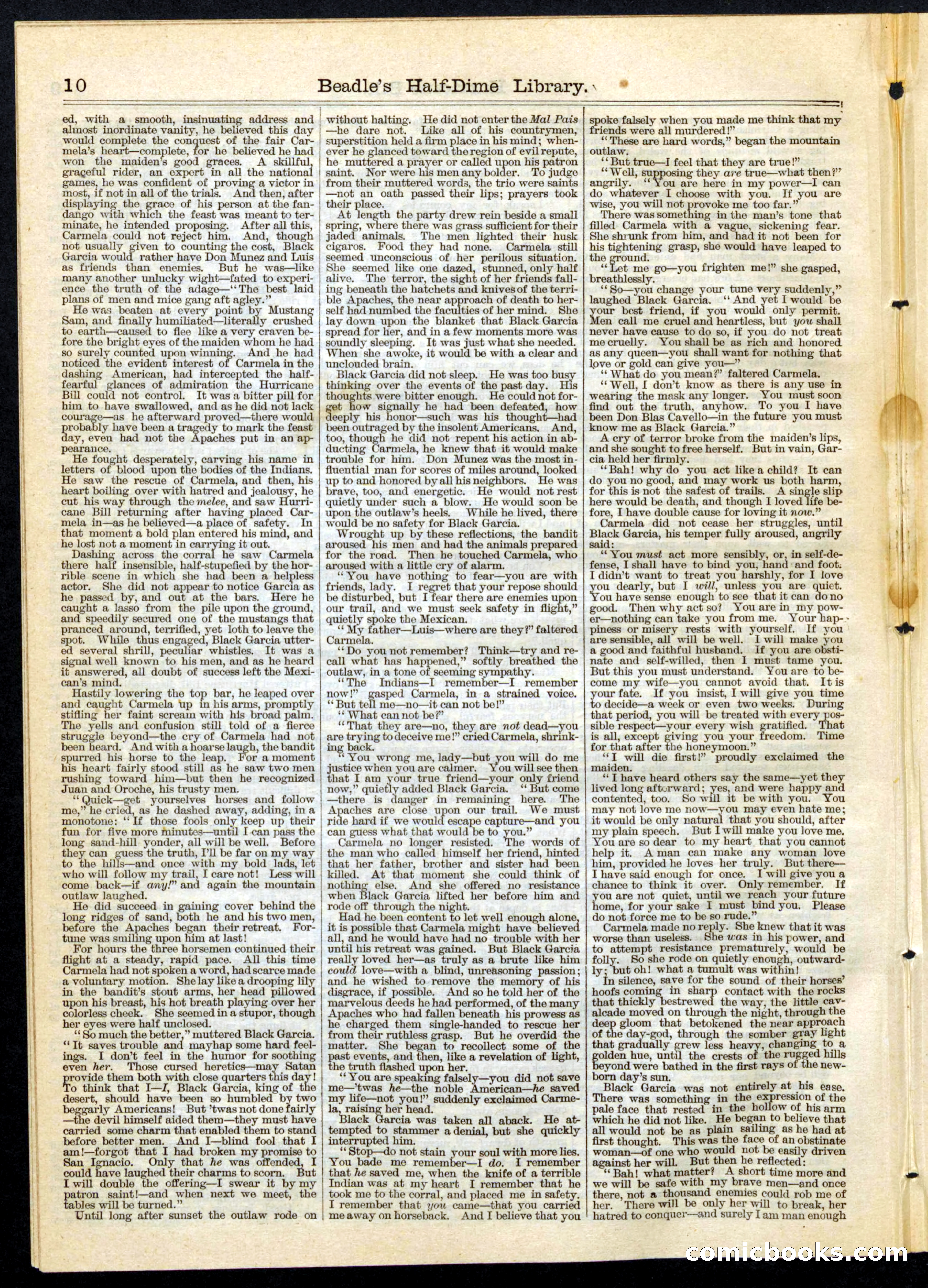 Beadle's Half Dime Library, No. 65 — page 10 of 16