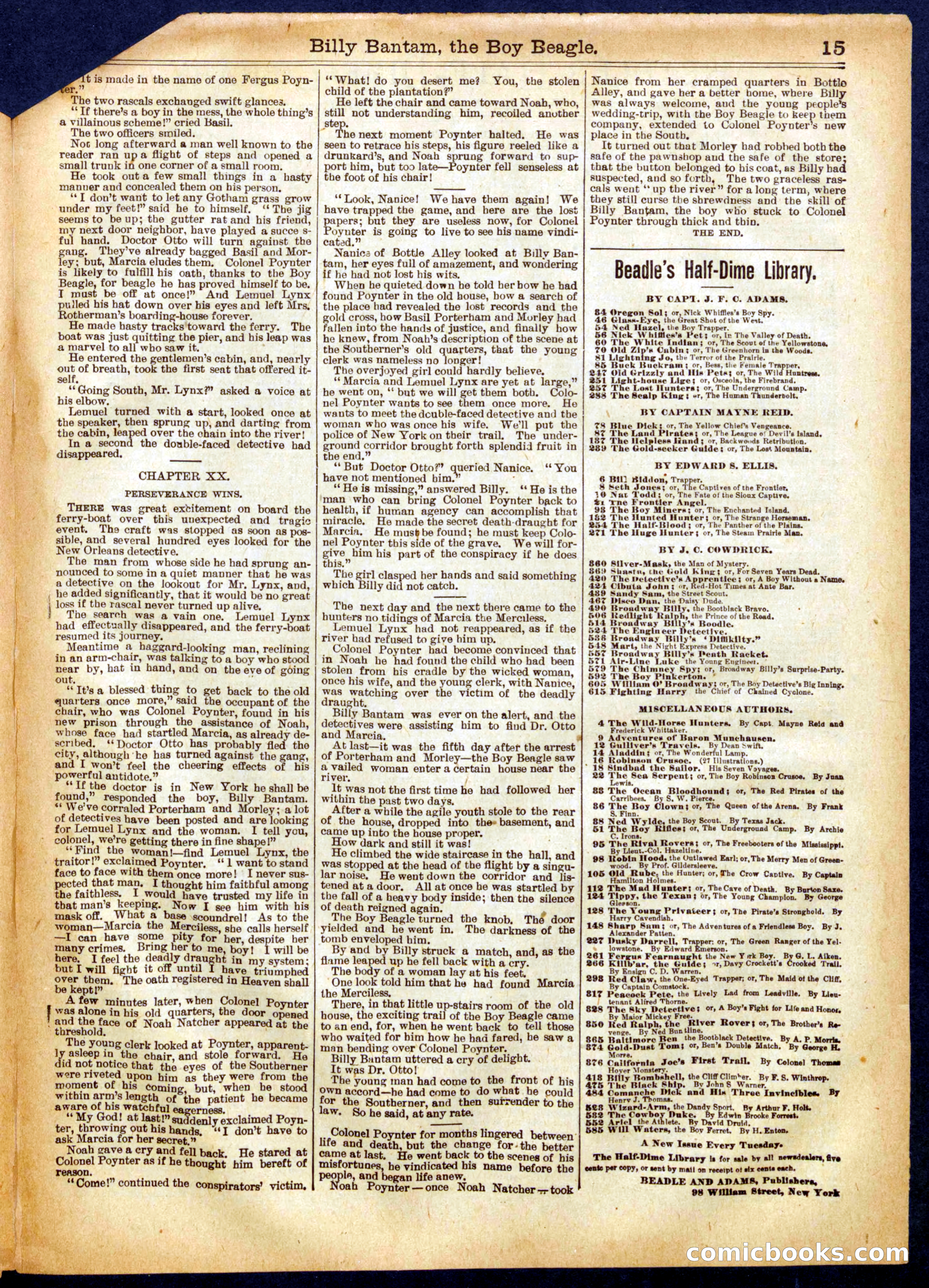Beadle's Half Dime Library, No. 653 — page 15 of 16