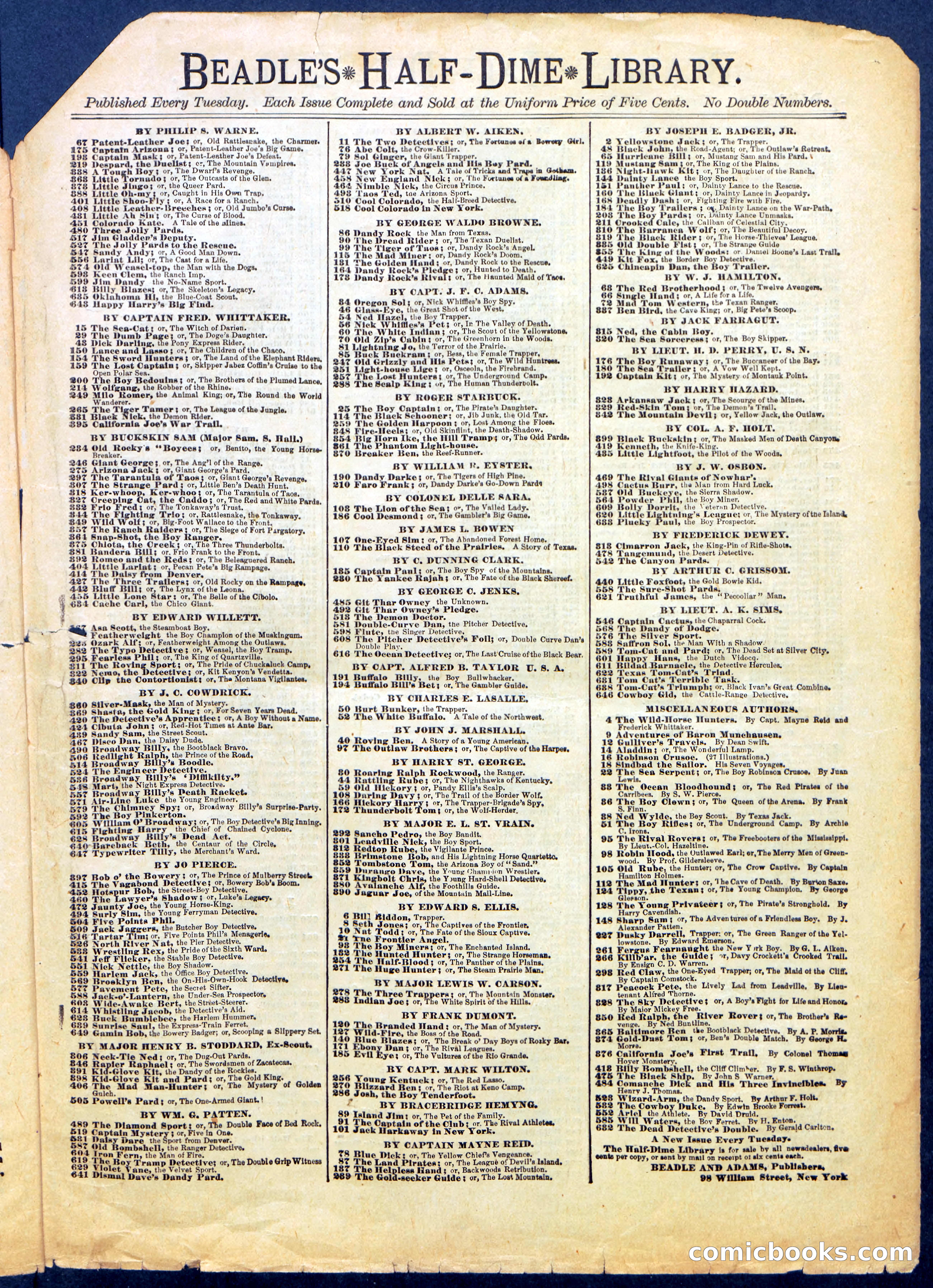 Beadle's Half Dime Library No. 659 — page 15 of 16