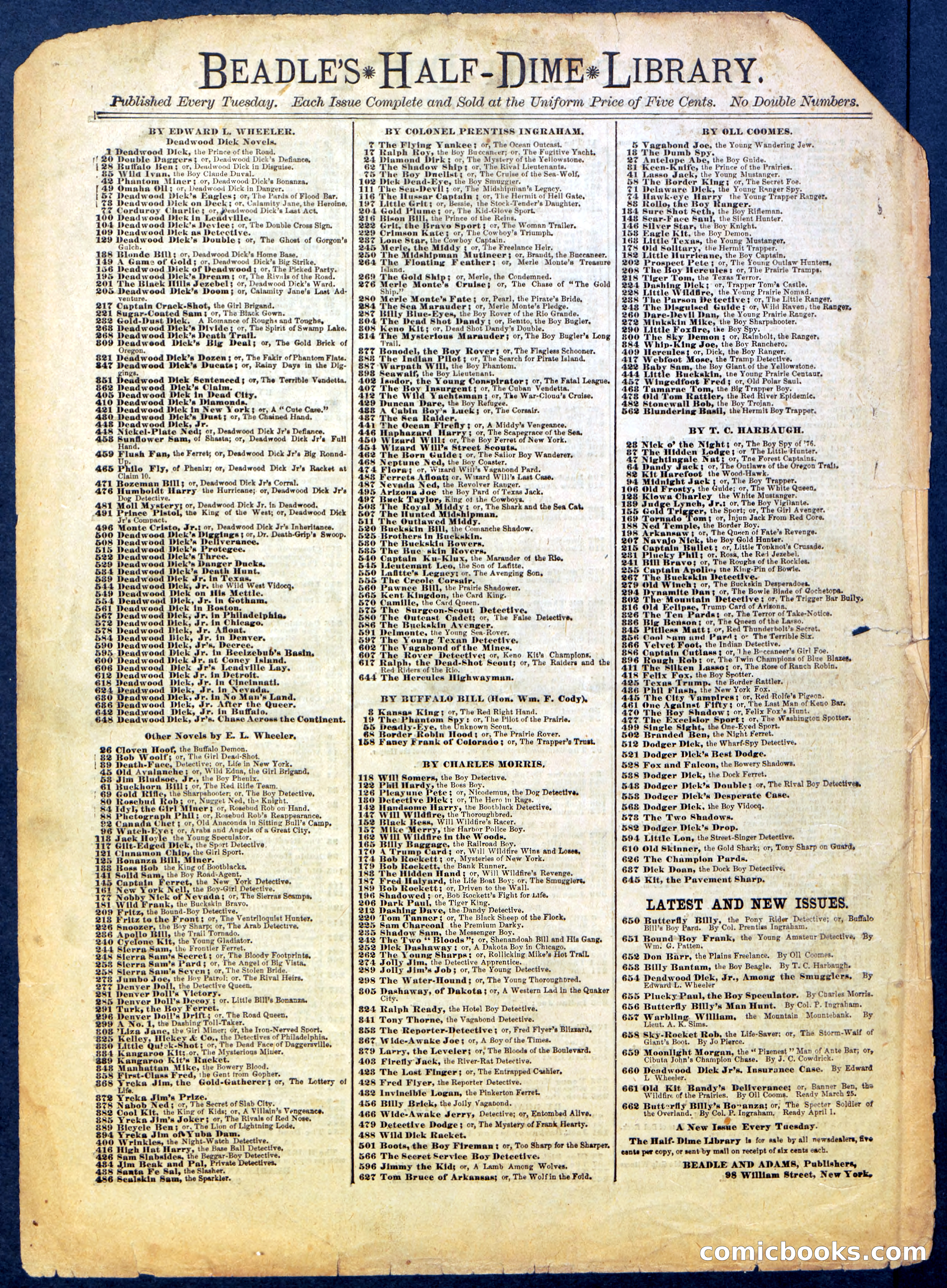 Beadle's Half Dime Library No. 659 — page 16 of 16