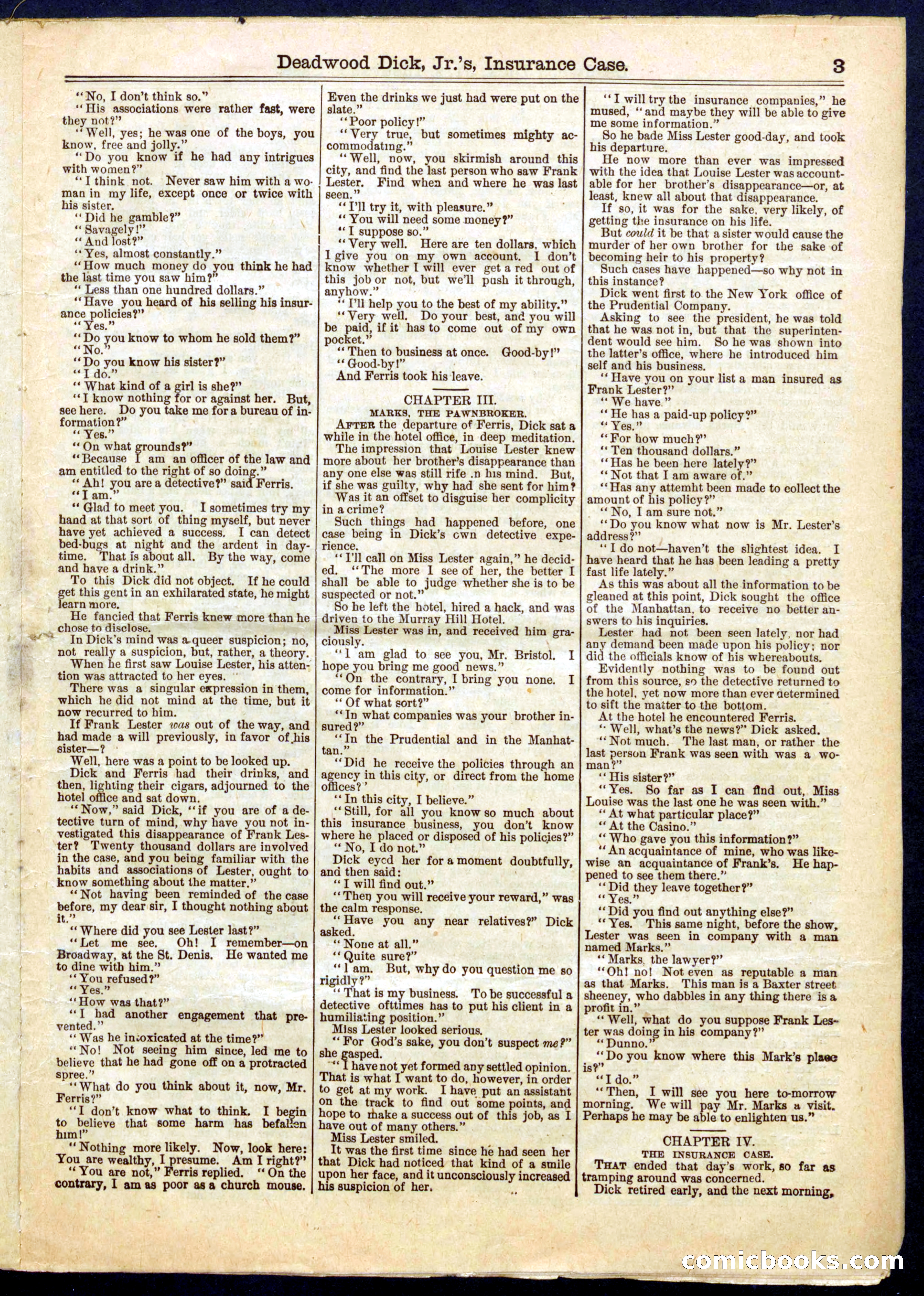 Beadle's Half Dime Library, No. 660 — page 3 of 16