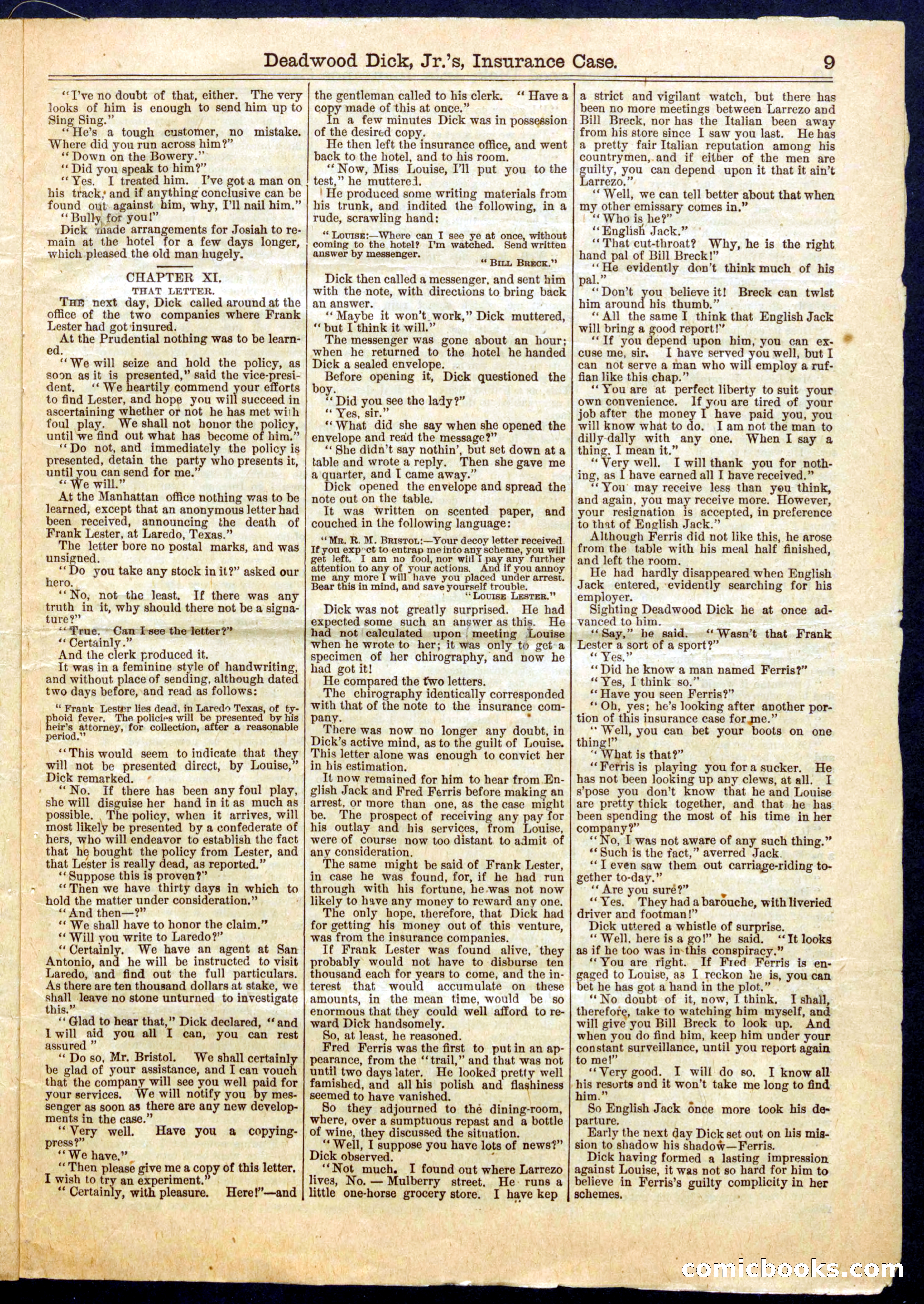 Beadle's Half Dime Library, No. 660 — page 9 of 16