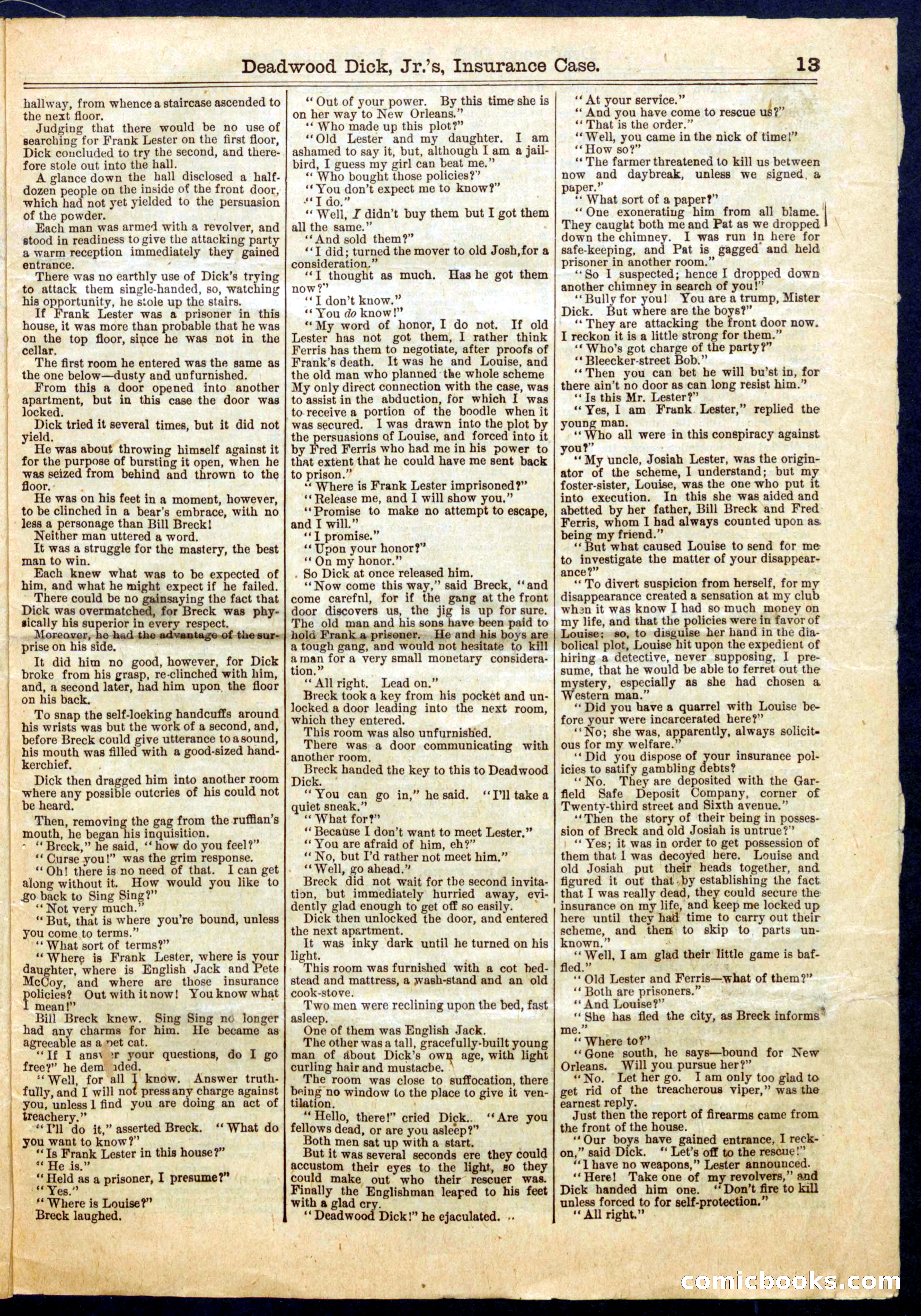 Beadle's Half Dime Library, No. 660 — page 13 of 16