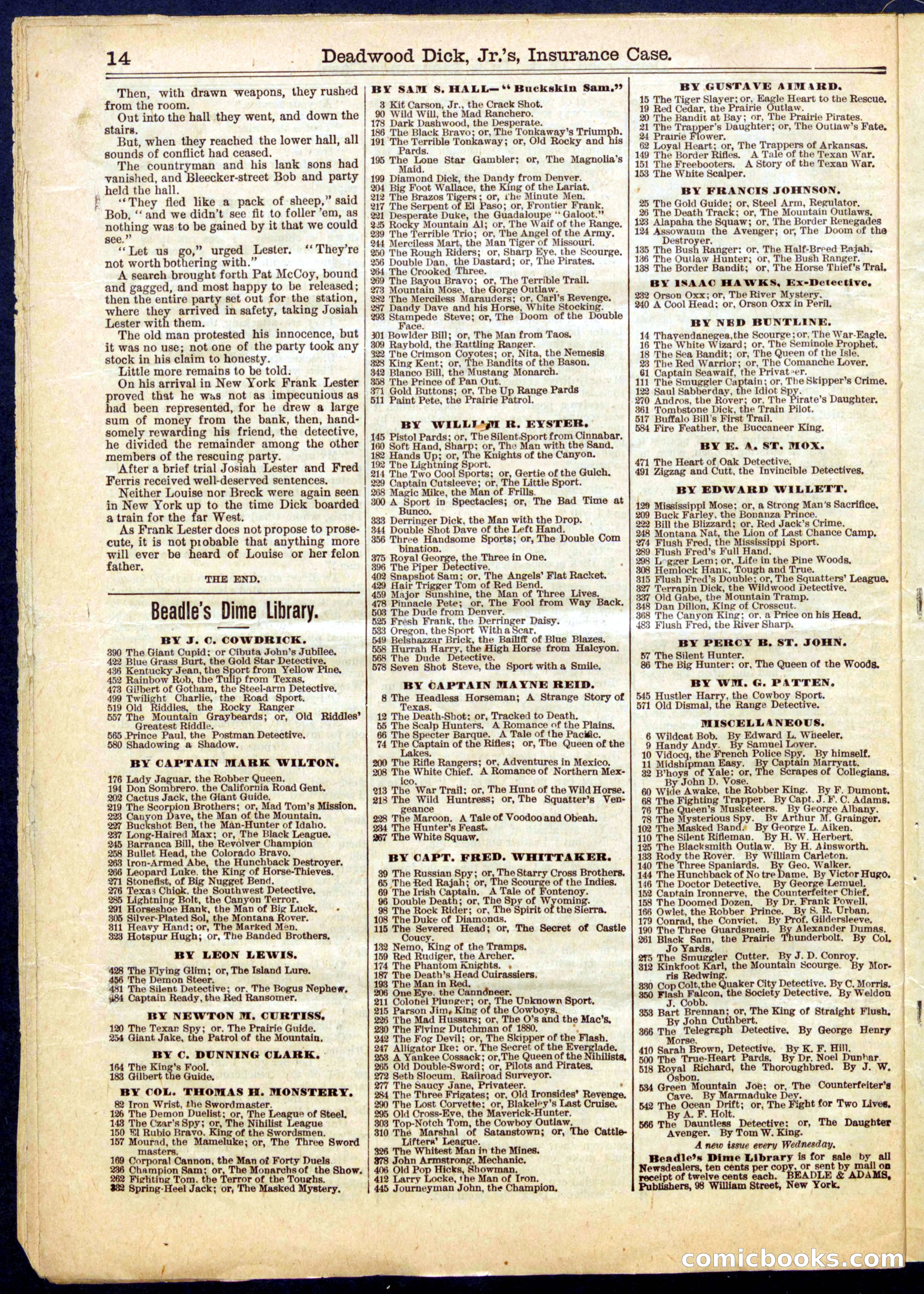 Beadle's Half Dime Library, No. 660 — page 14 of 16