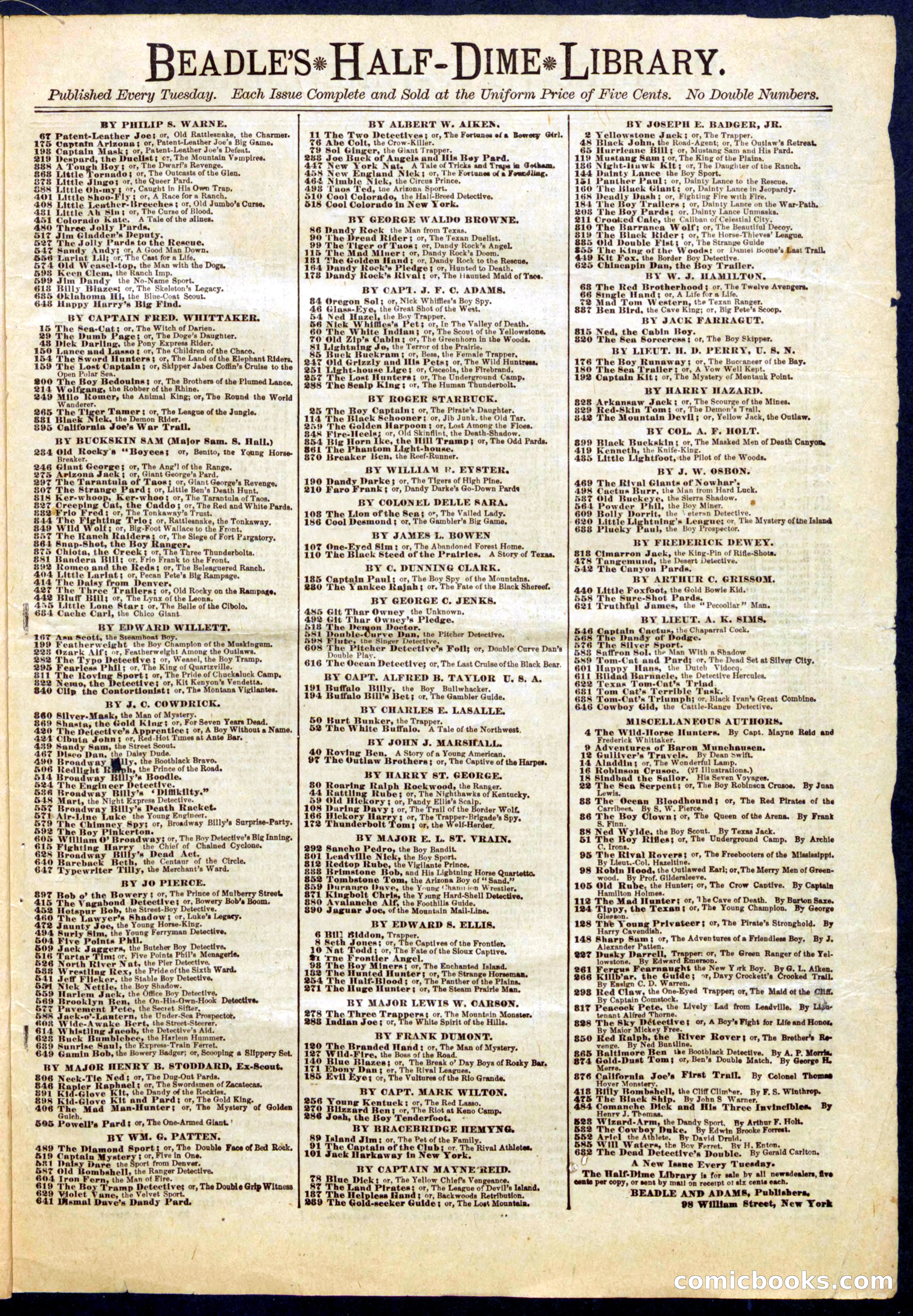 Beadle's Half Dime Library, No. 660 — page 15 of 16