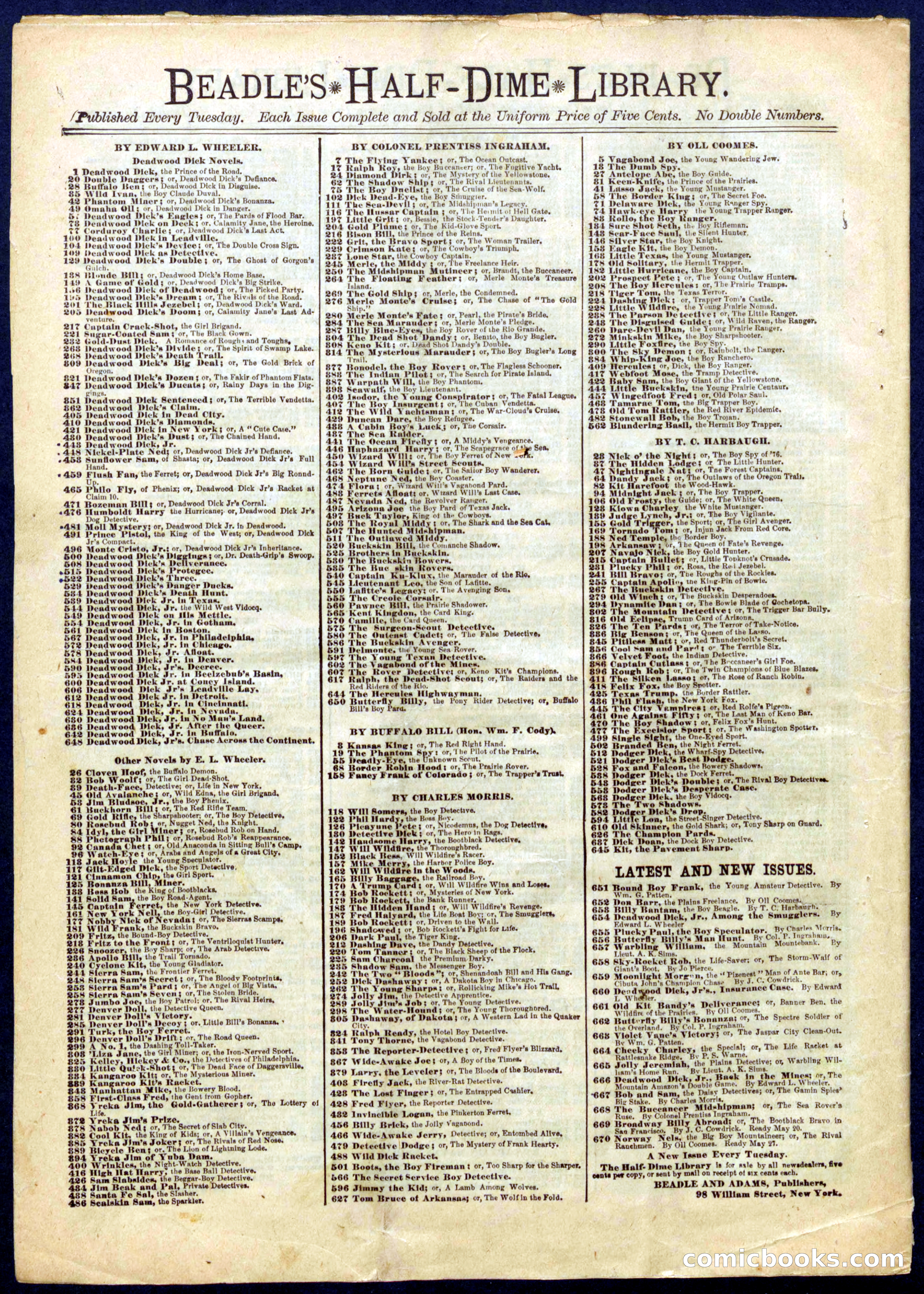 Beadle's Half Dime Library No. 666 — page 16 of 16