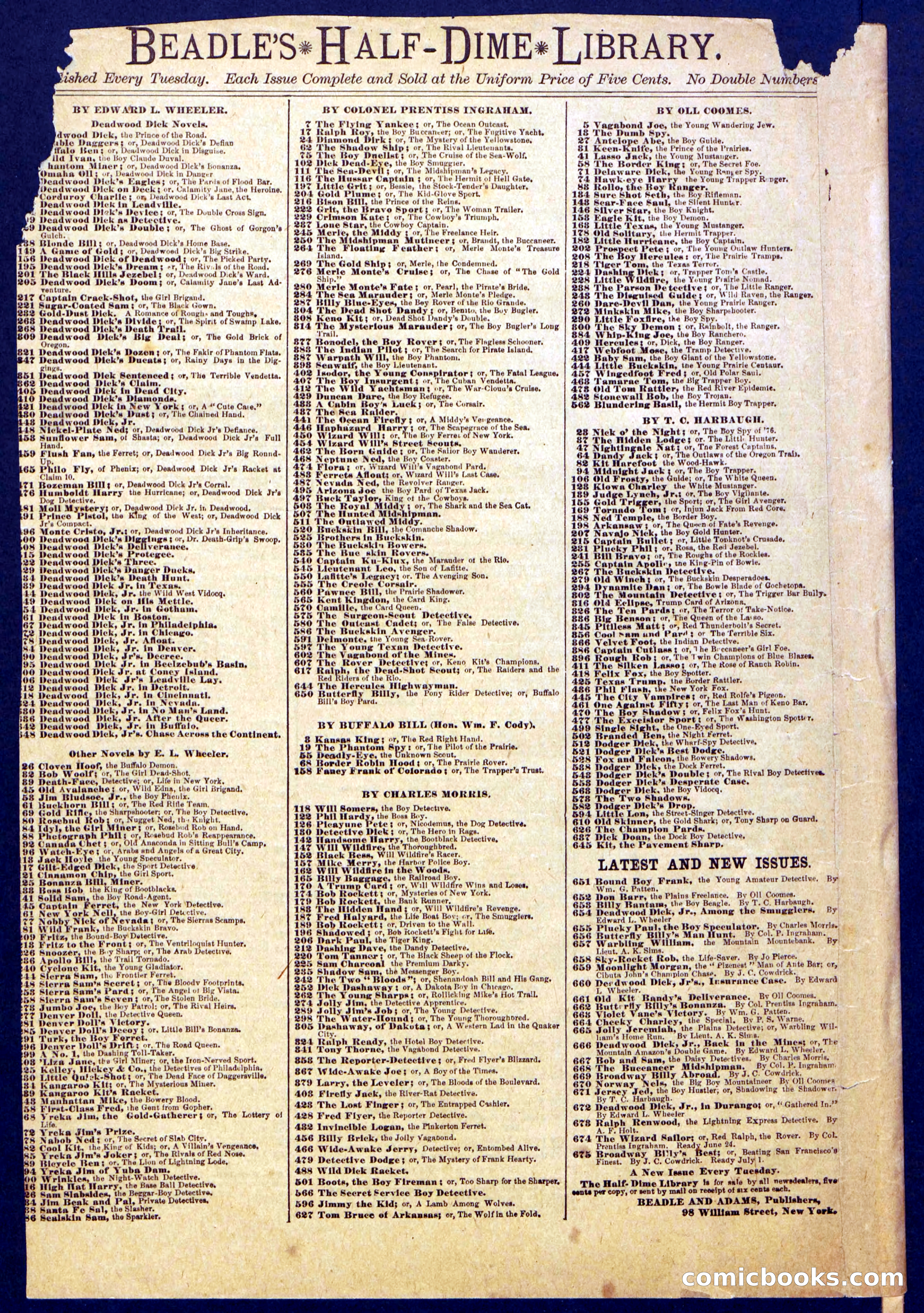 Beadle's Half Dime Library No. 870 — page 16 of 16