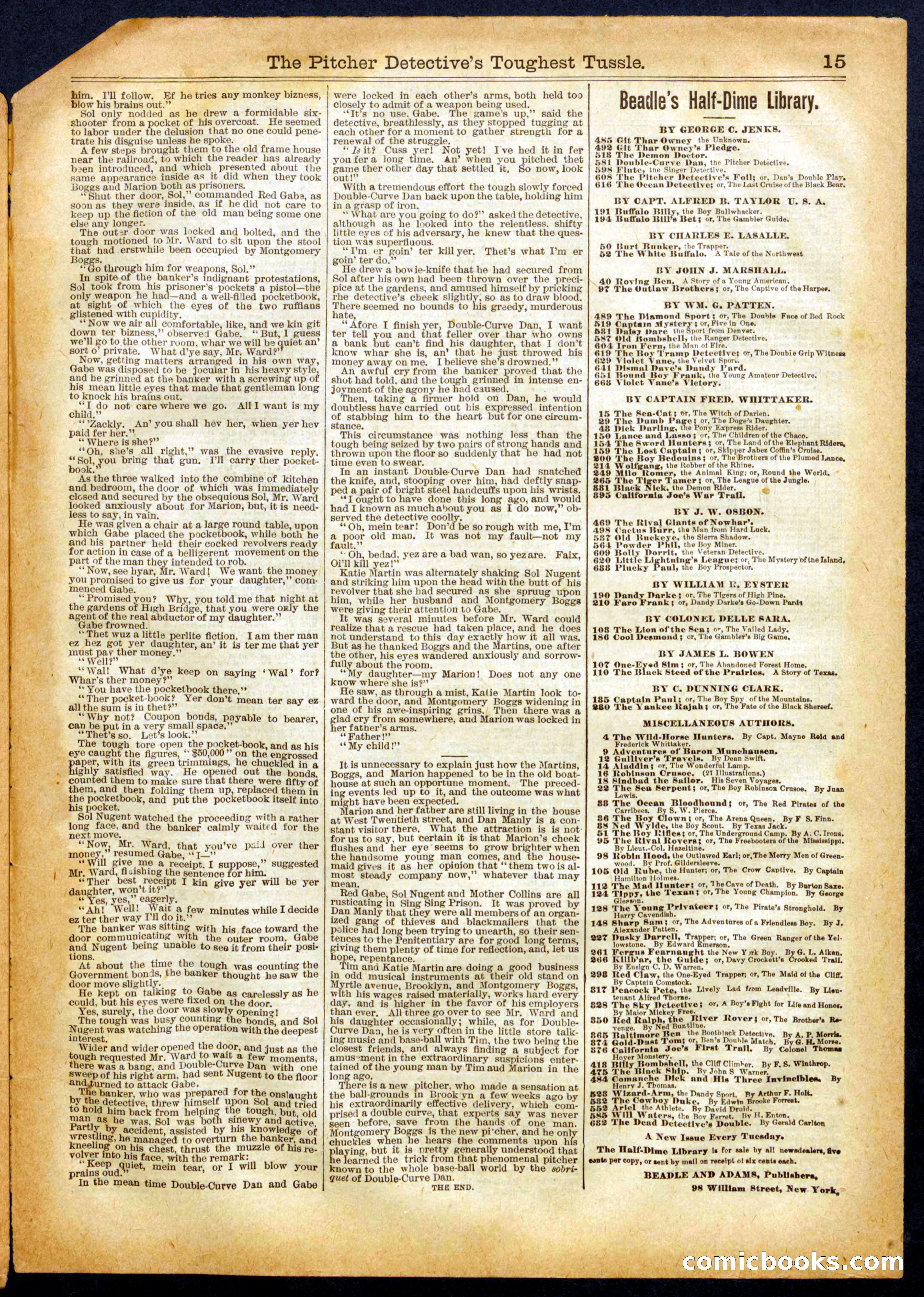 Beadle's Half Dime Library, No. 681 — page 15 of 16