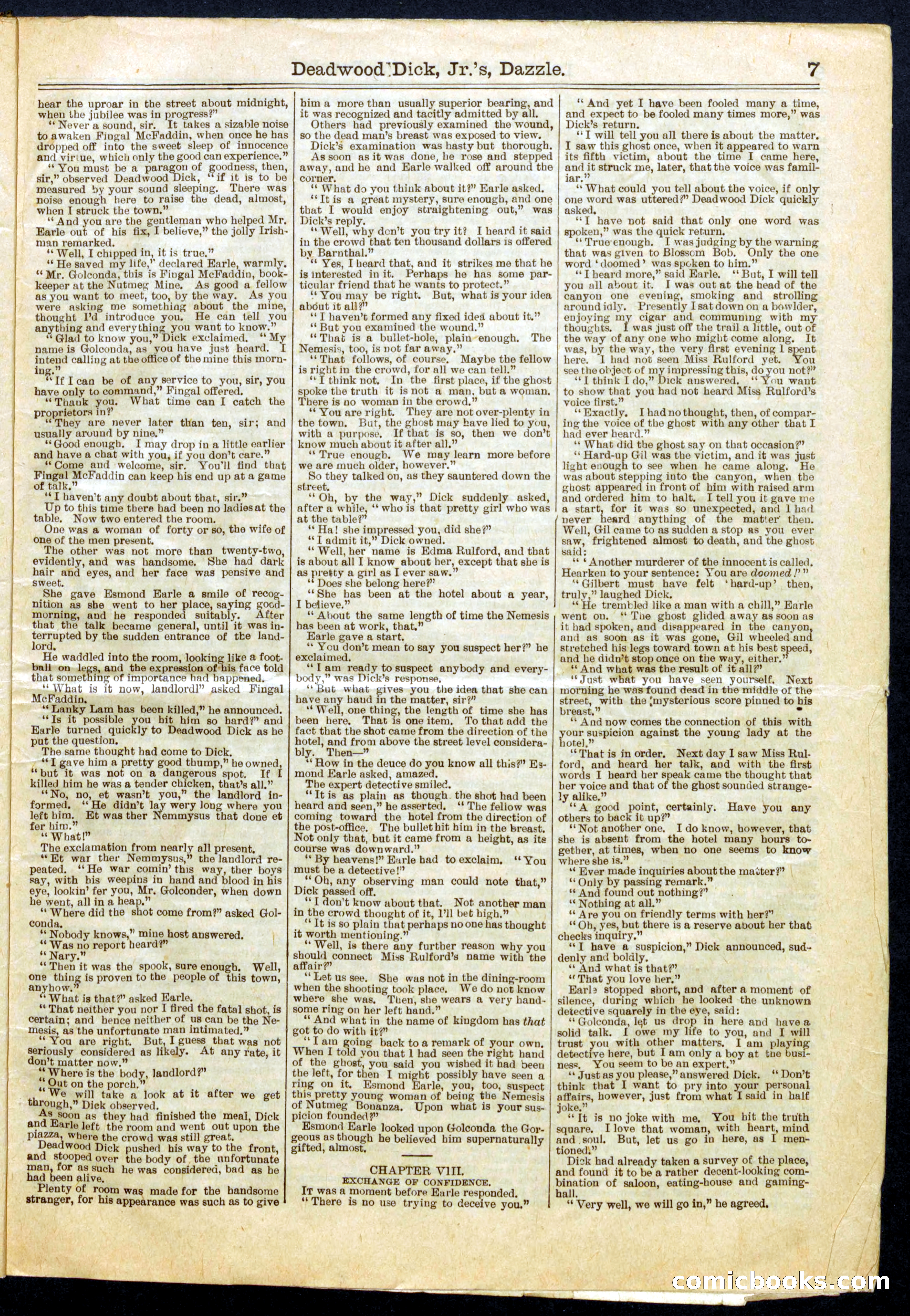 Beadle's Half Dime Library No. 684 — page 7 of 16