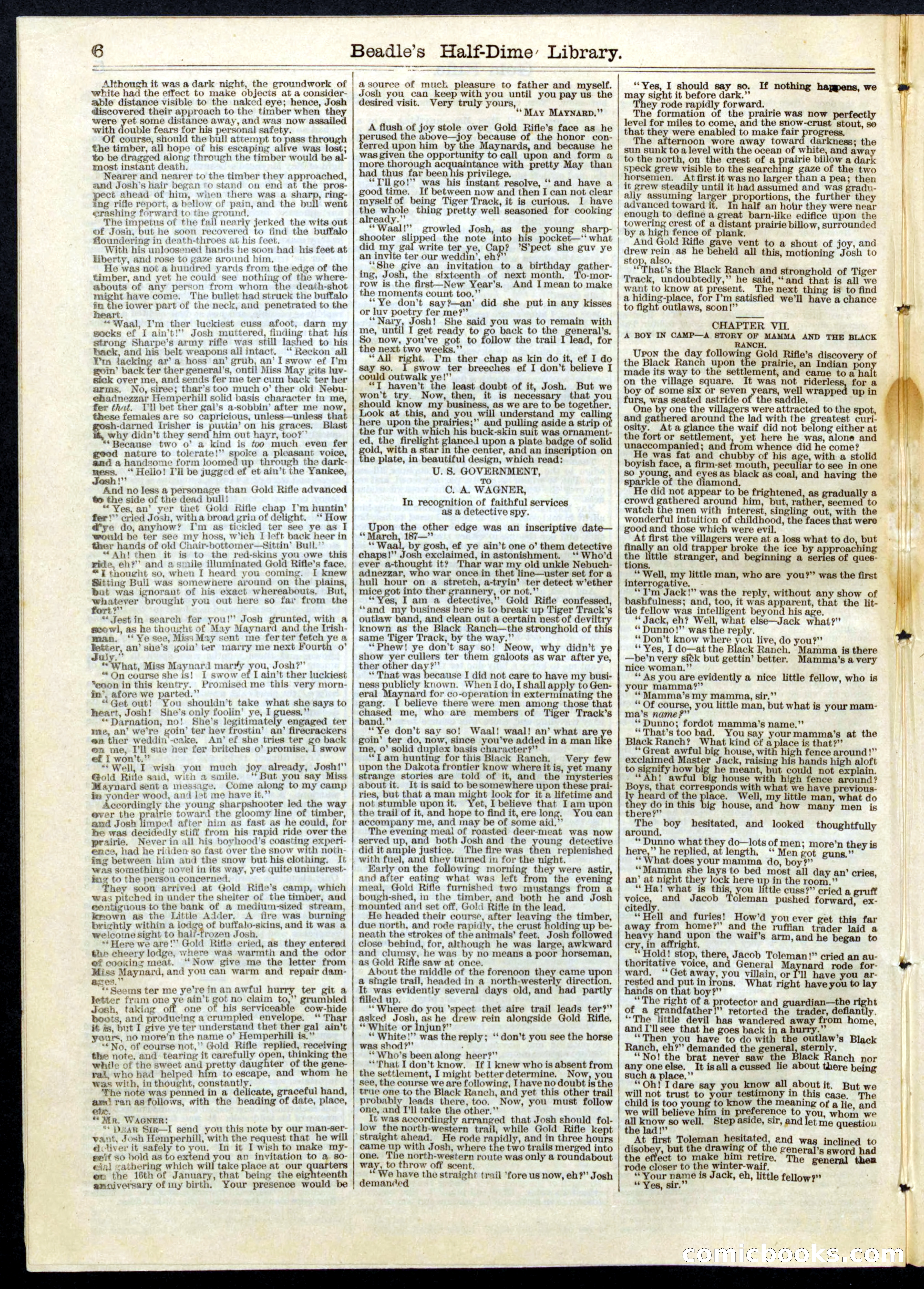 Beadle's Half Dime Library No. 69 — page 6 of 16