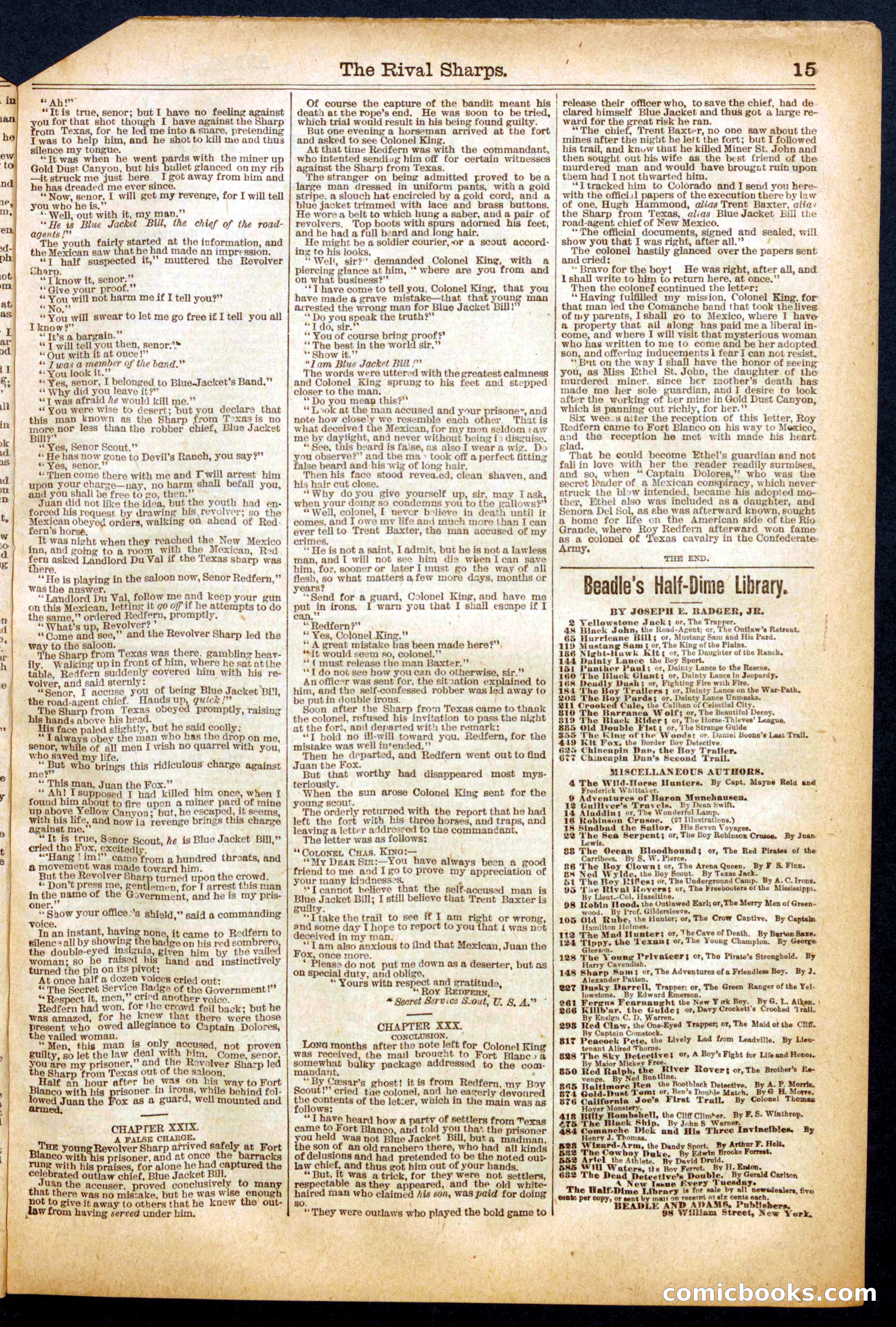 Beadle's Half Dime Library No. 692 — page 15 of 20