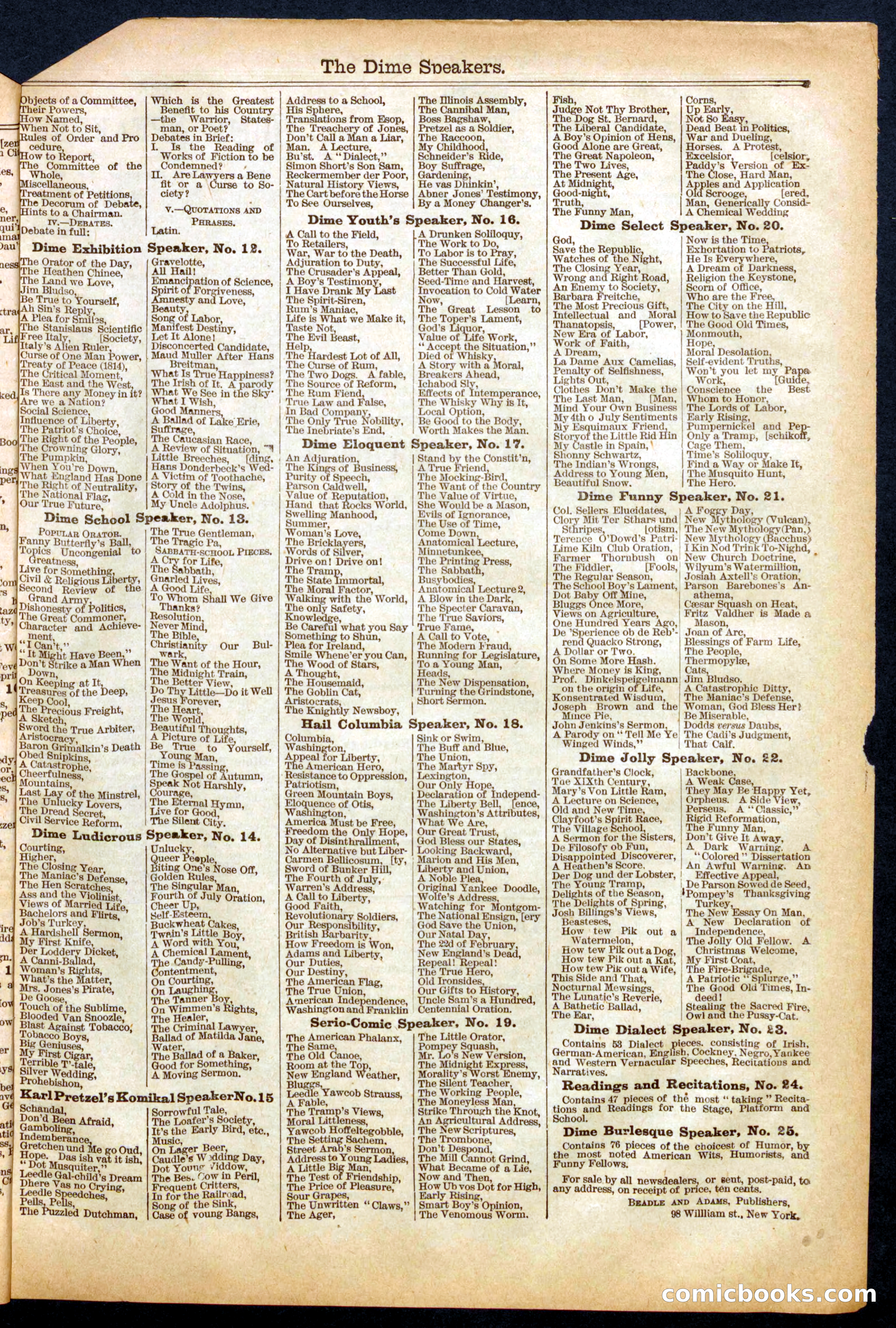 Beadle's Half Dime Library No. 692 — page 19 of 20