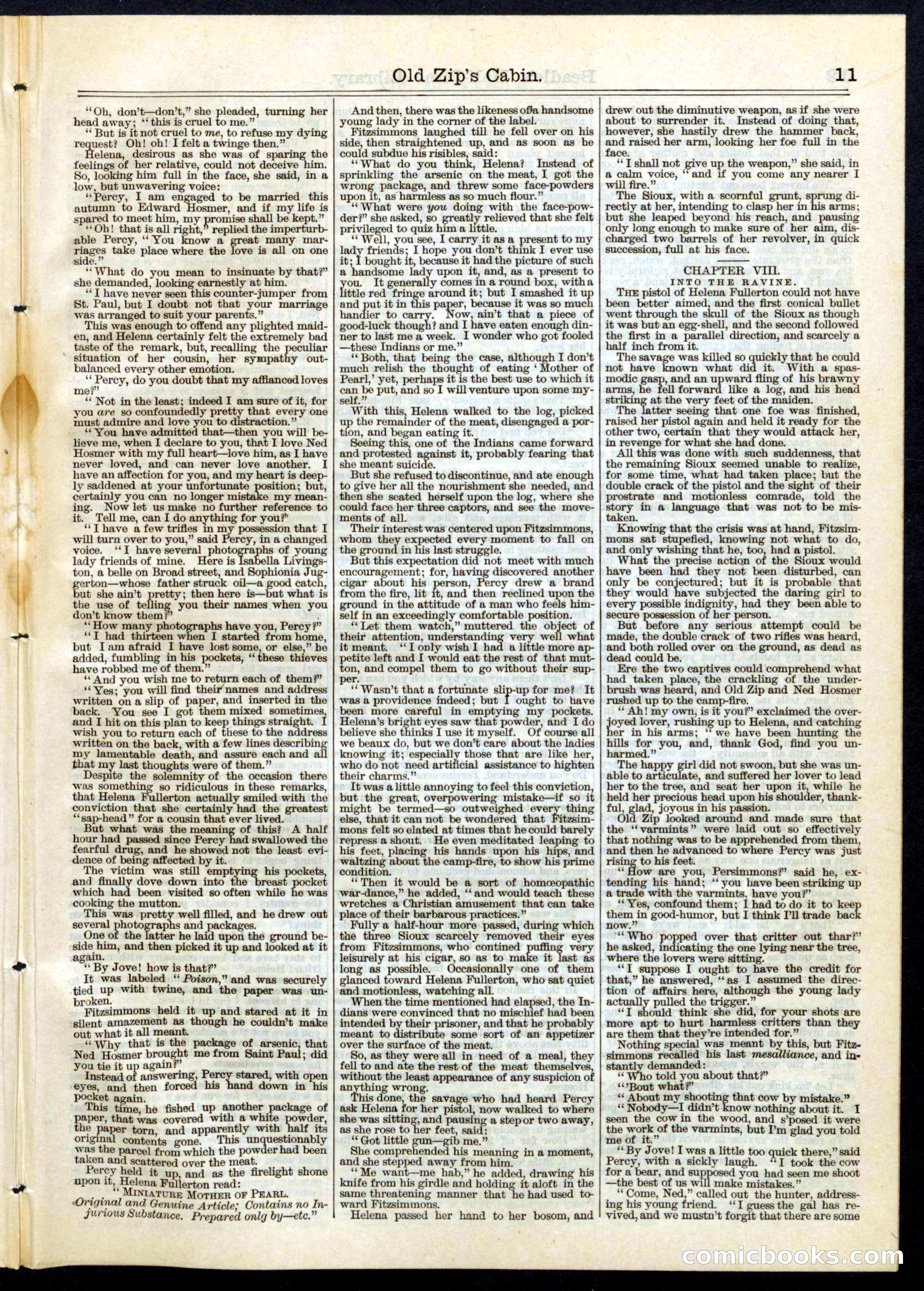 Beadle's Half Dime Library, No. 70 — page 11 of 16