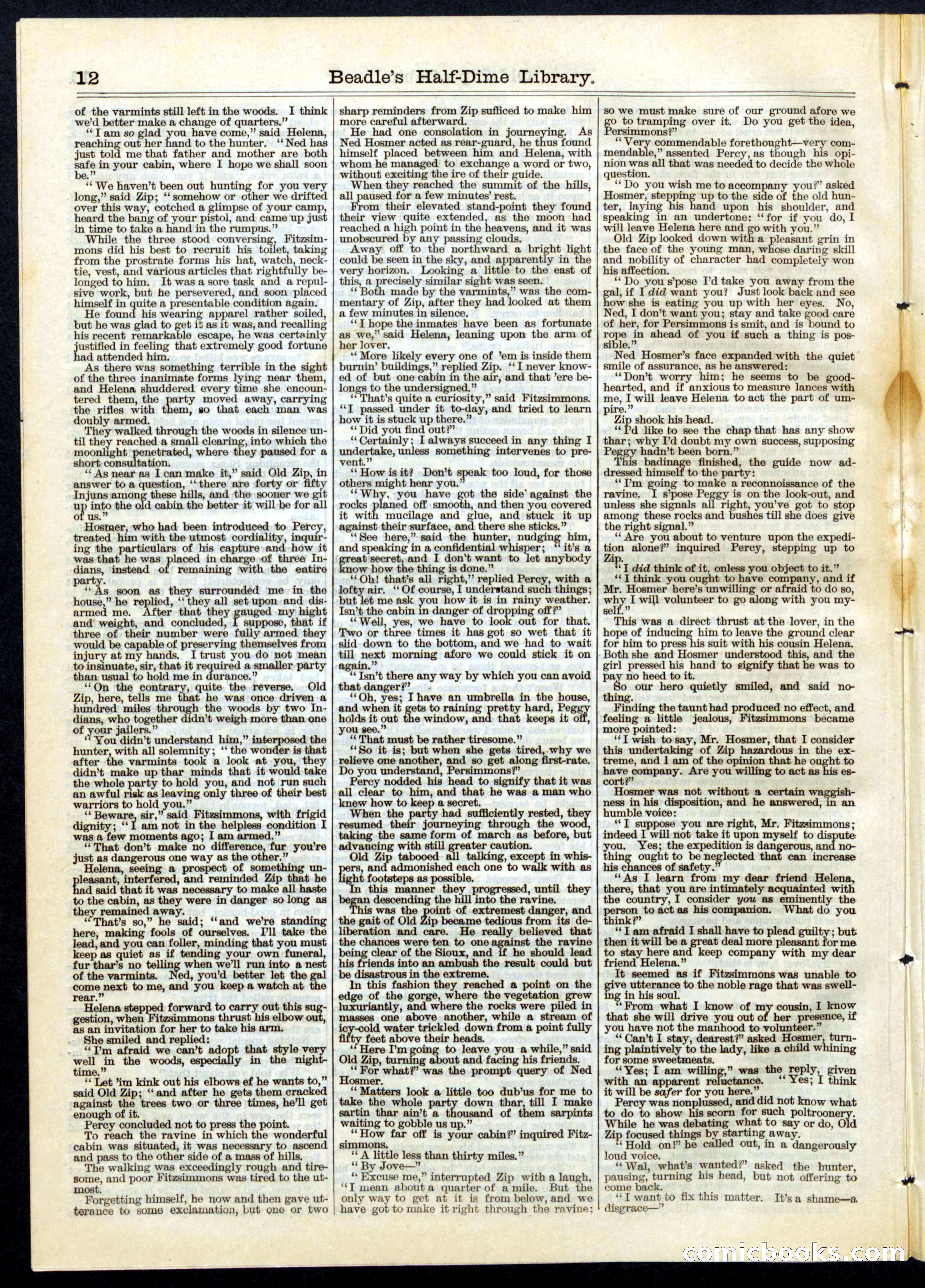 Beadle's Half Dime Library, No. 70 — page 12 of 16