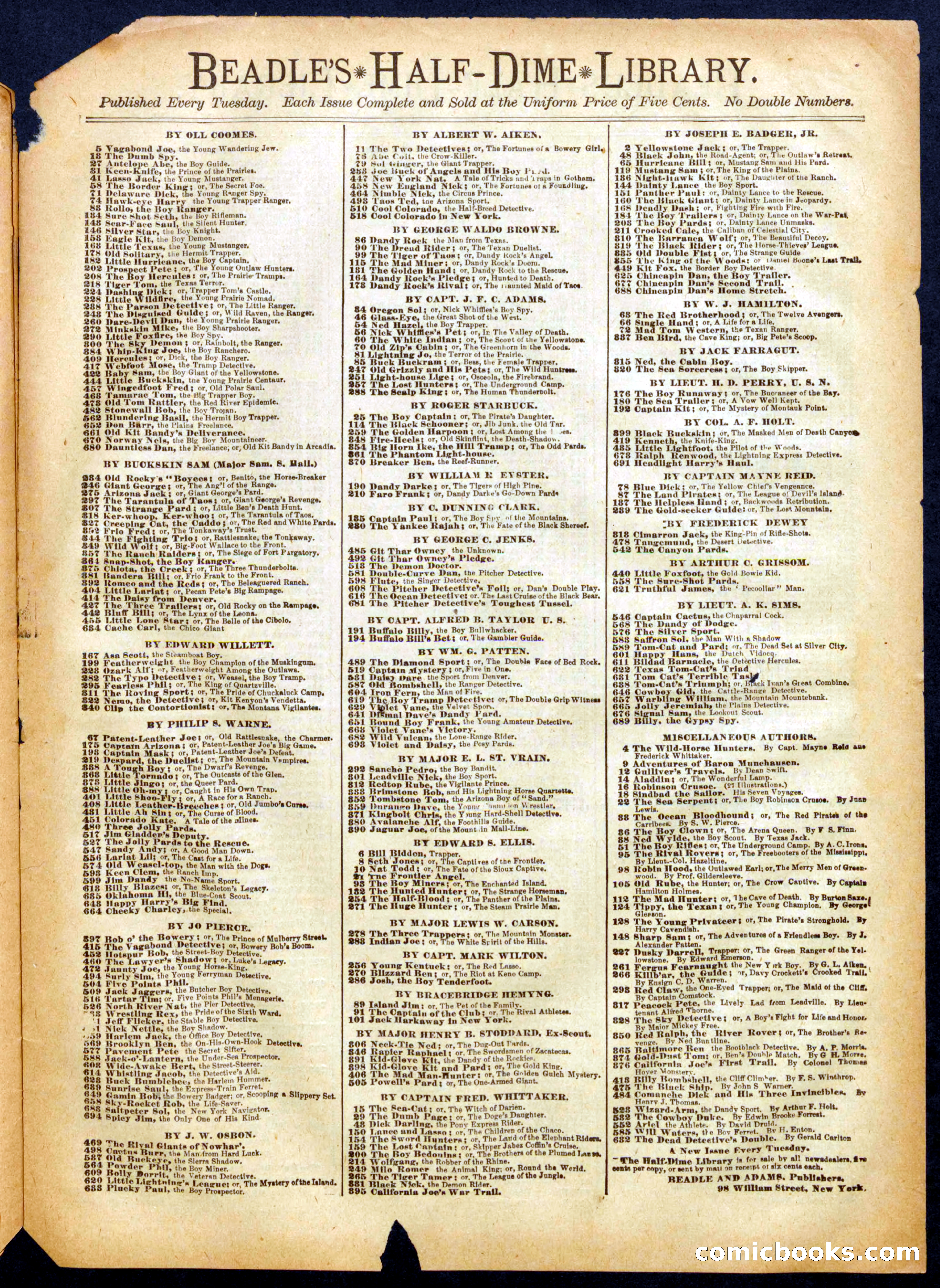 Beadle's Half Dime Library, No. 702 — page 15 of 16