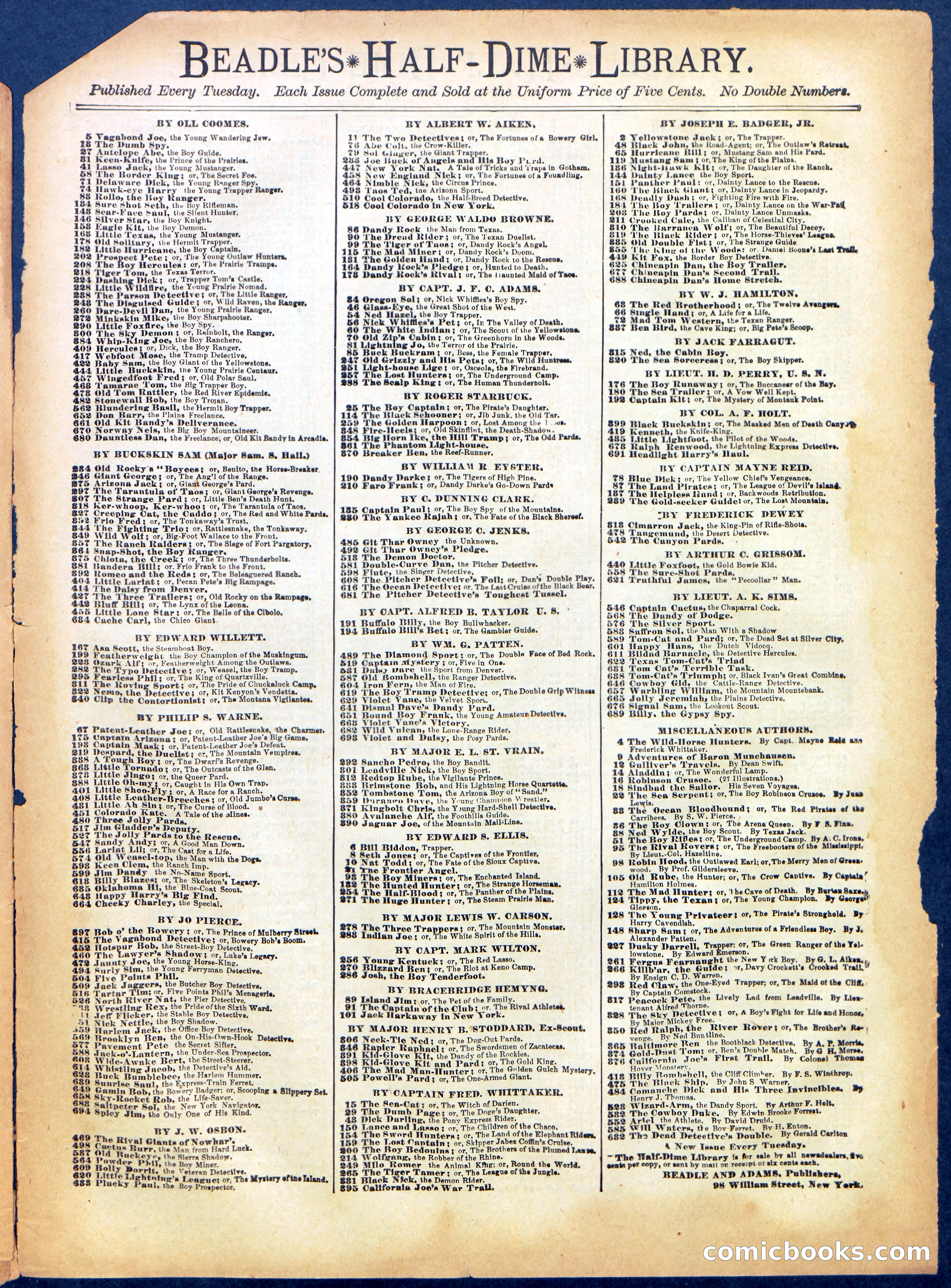Beadle's Half Dime Library No. 707 — page 15 of 16