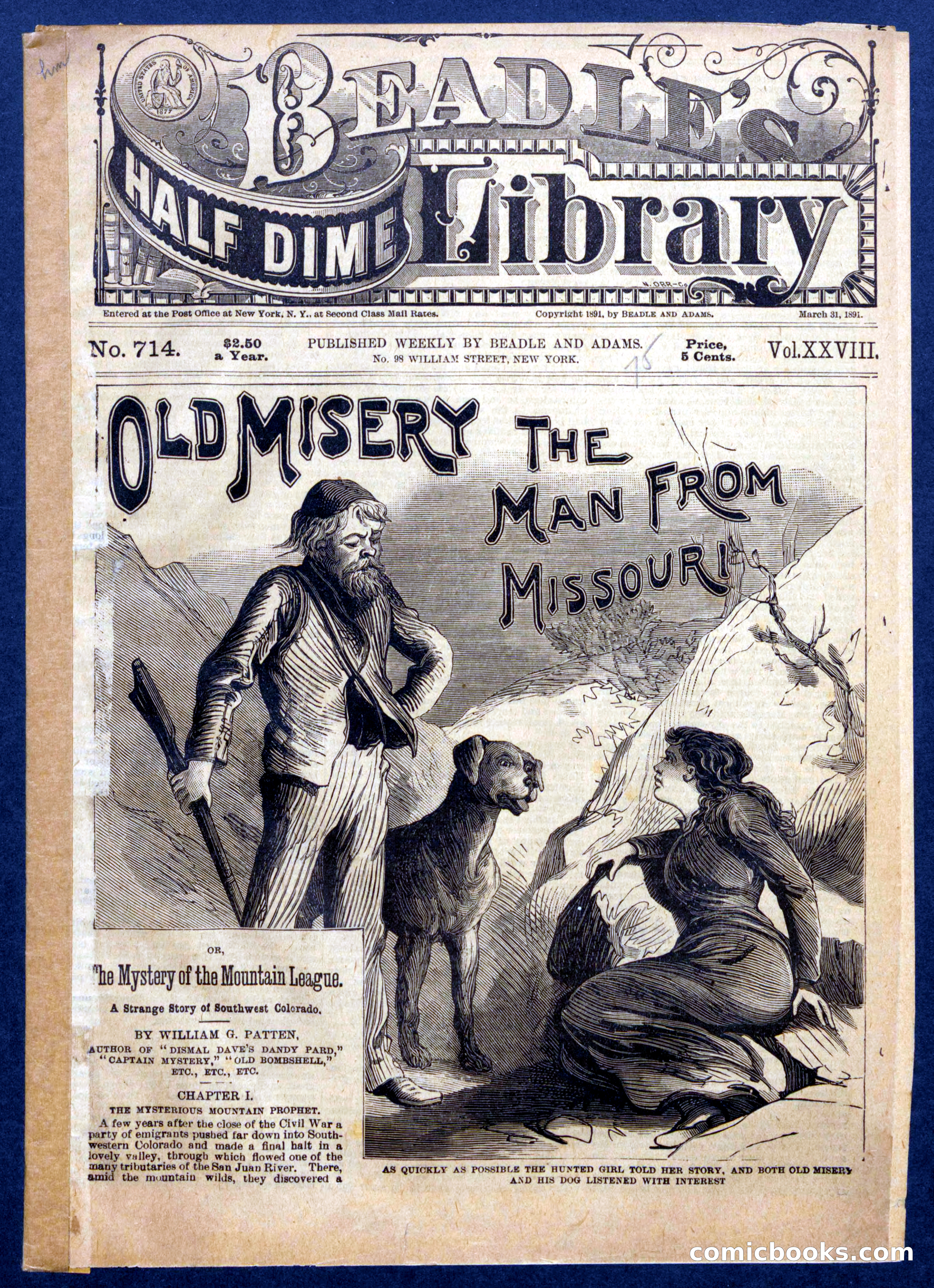 Beadle's Half Dime Library No. 714 — page 1 of 16