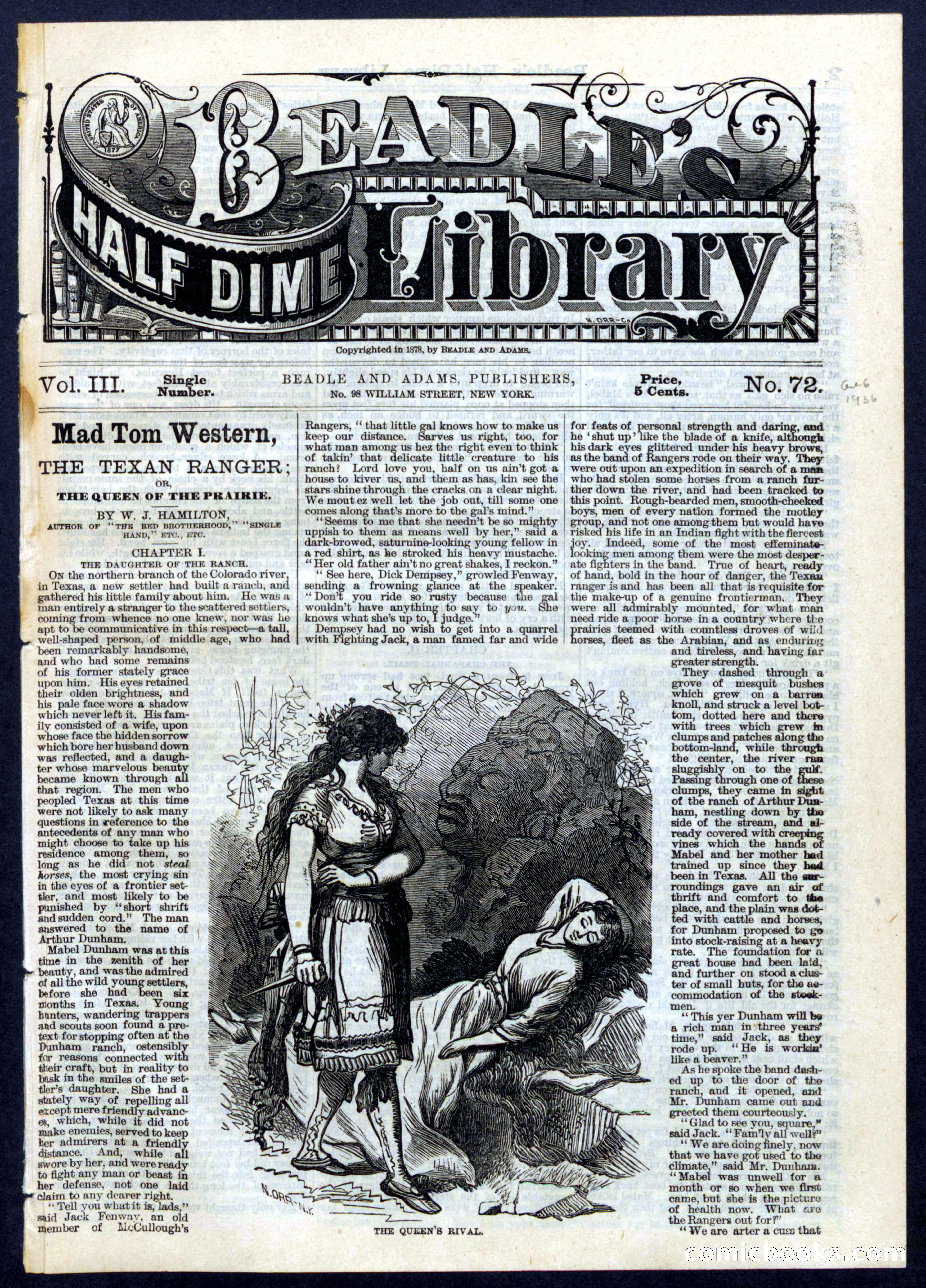 Beadle's Half Dime Library, No. 72 — page 1 of 16
