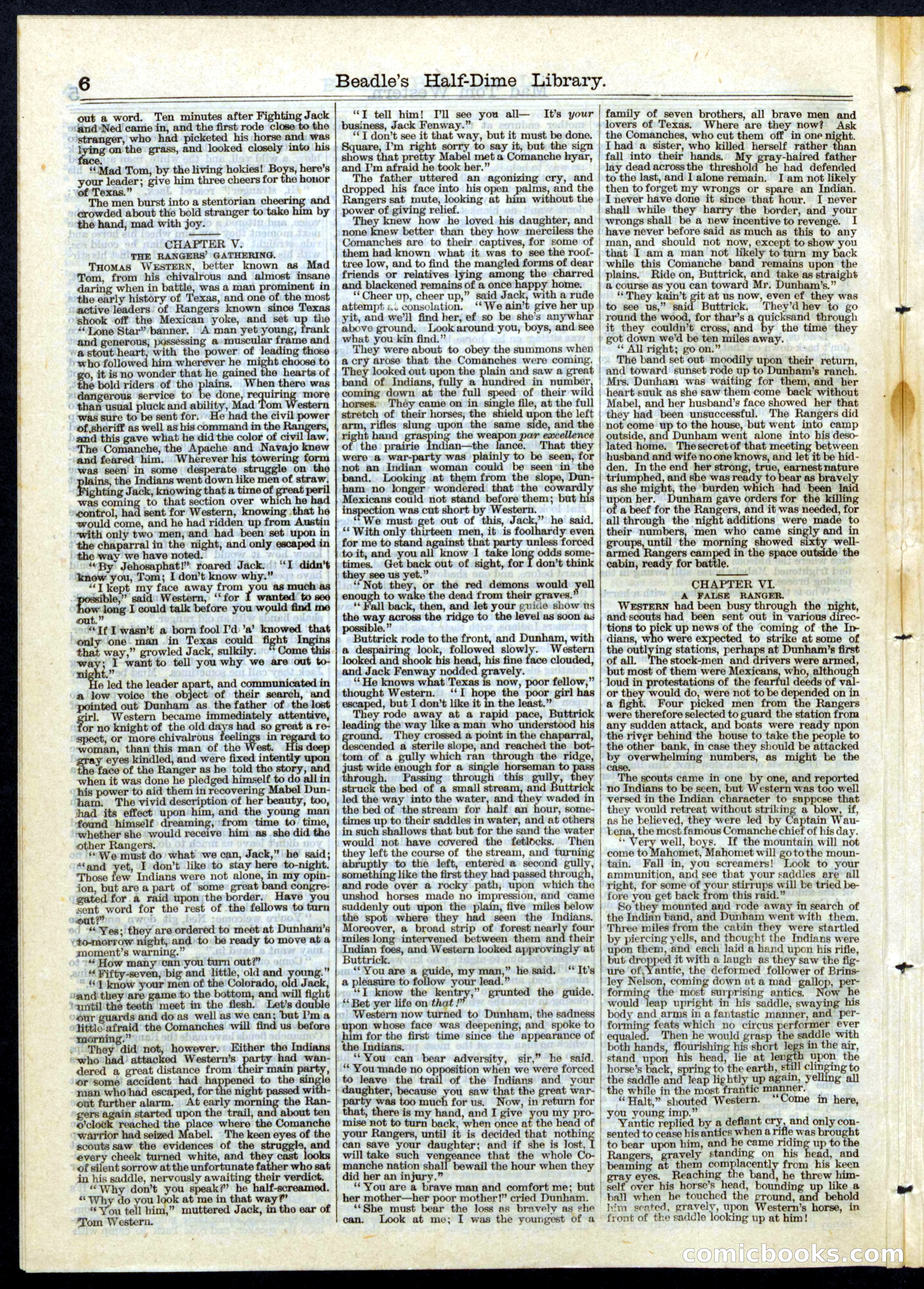 Beadle's Half Dime Library, No. 72 — page 6 of 16