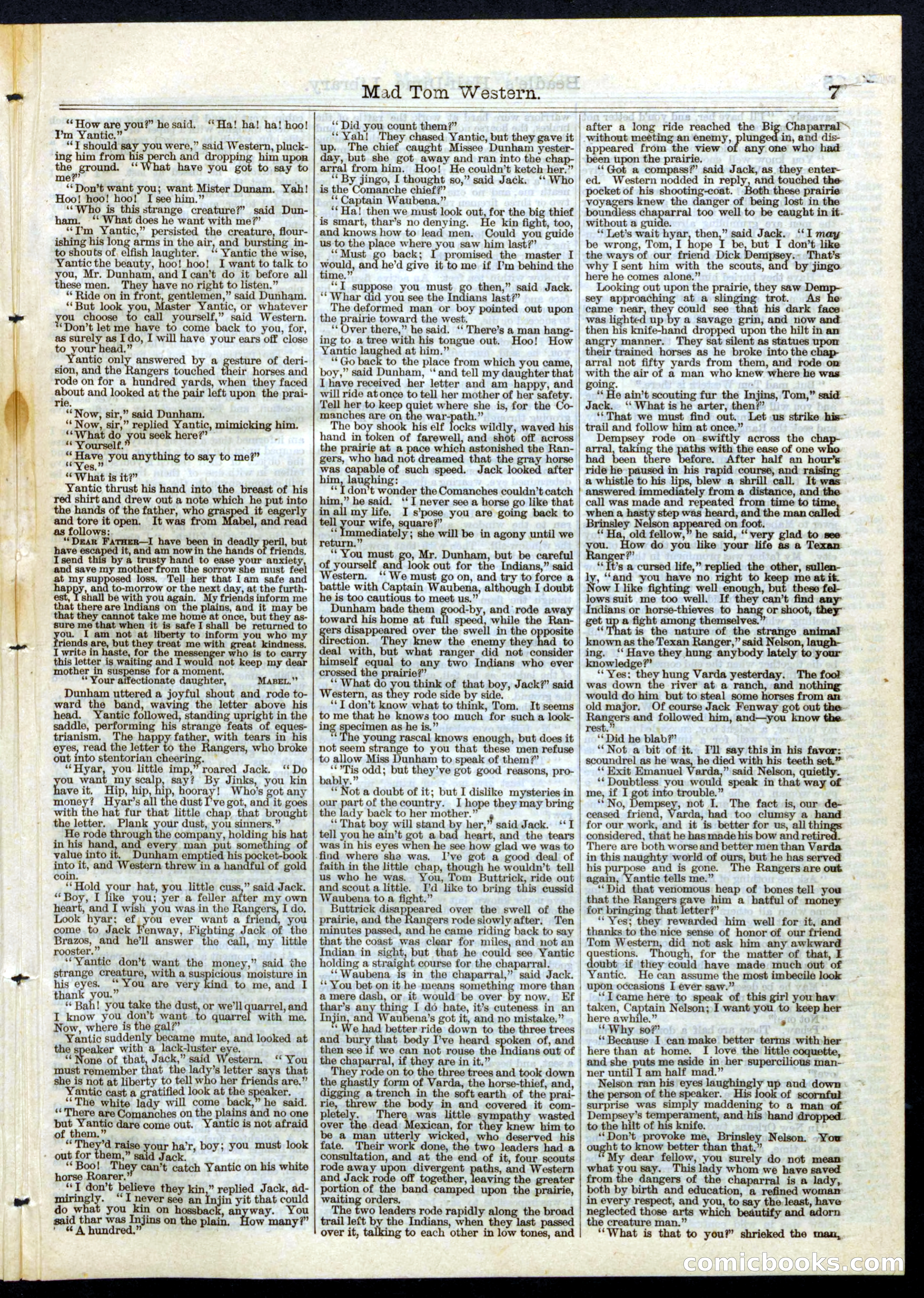 Beadle's Half Dime Library, No. 72 — page 7 of 16