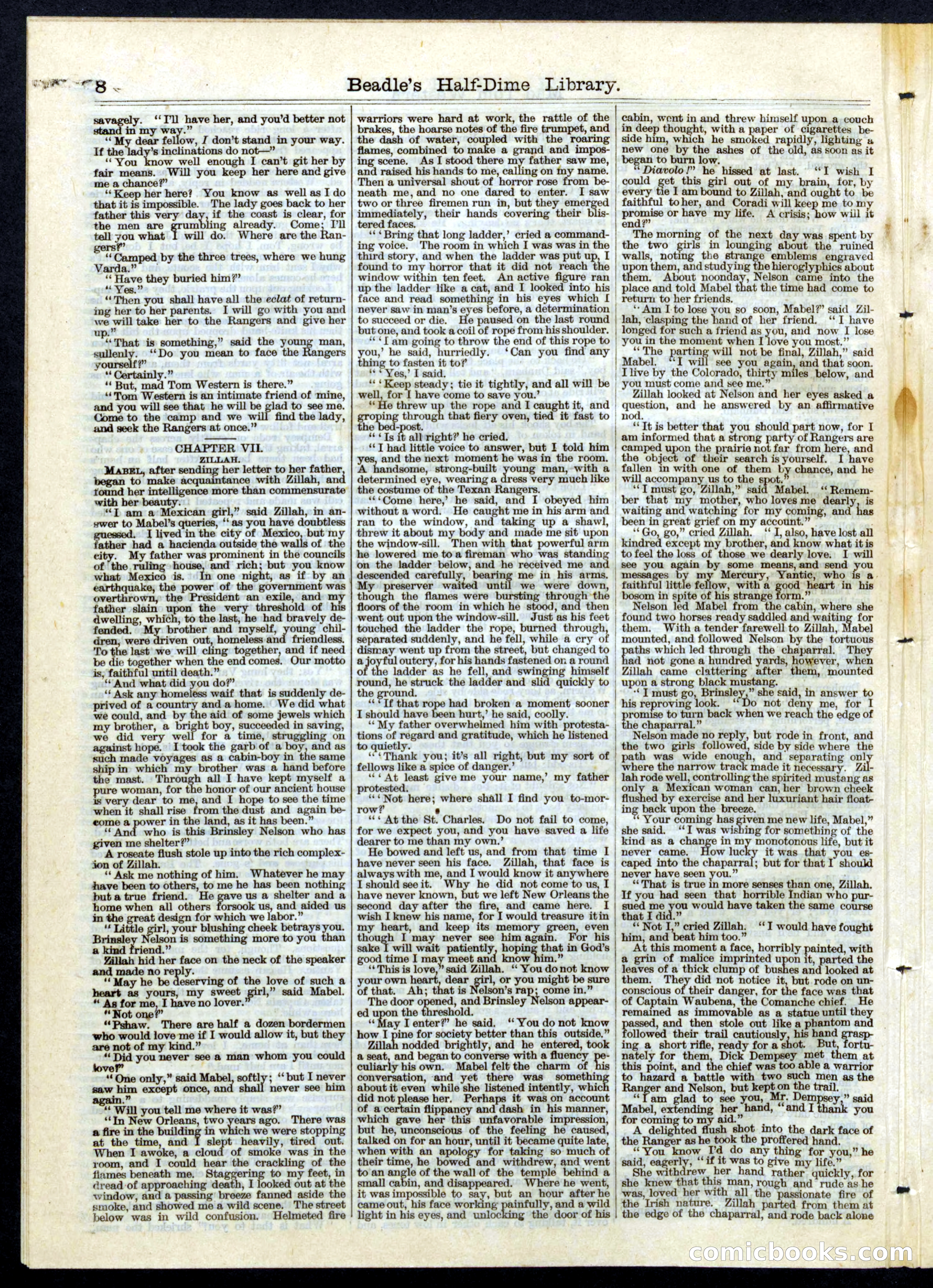 Beadle's Half Dime Library, No. 72 — page 8 of 16