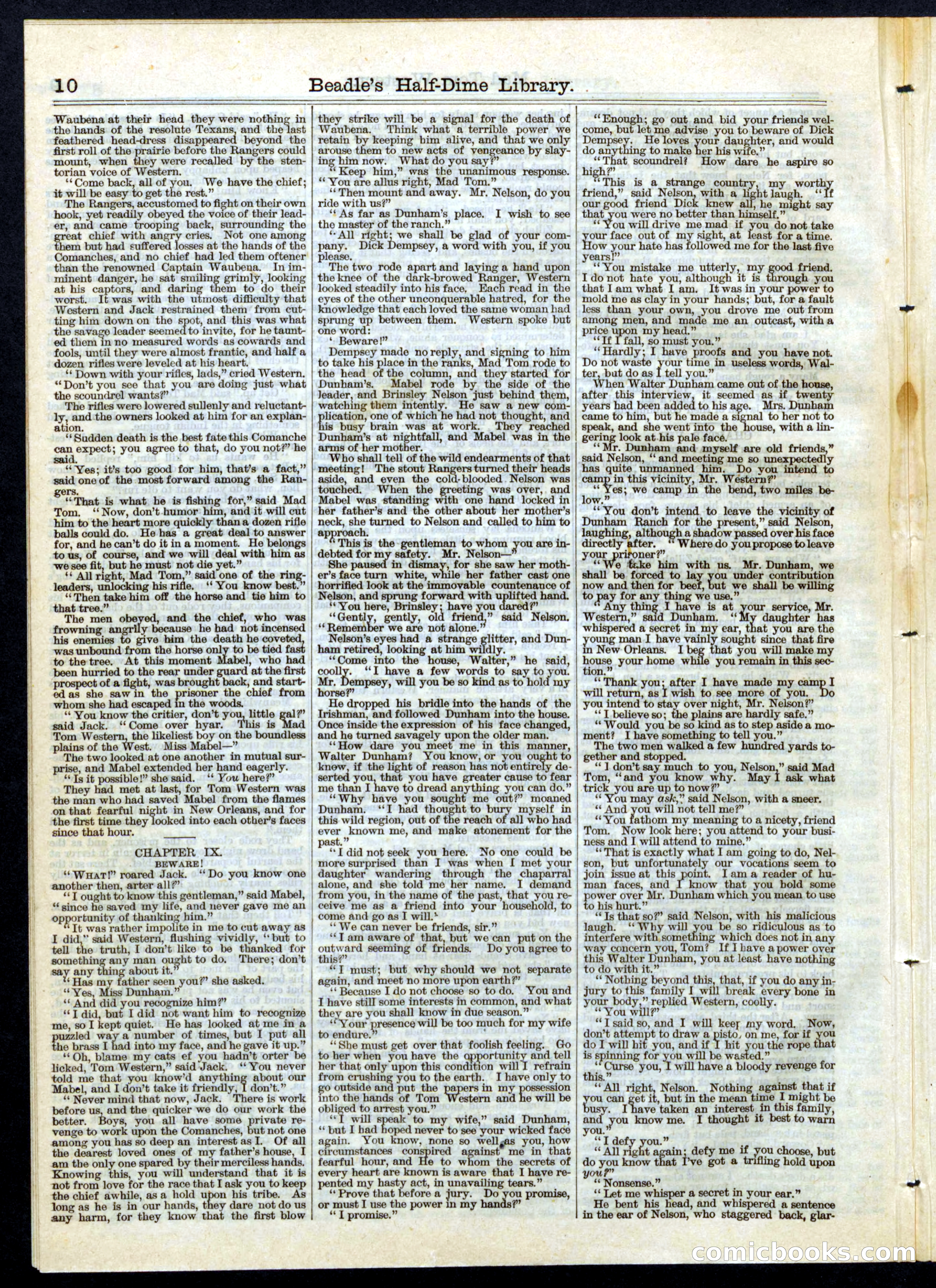 Beadle's Half Dime Library, No. 72 — page 10 of 16