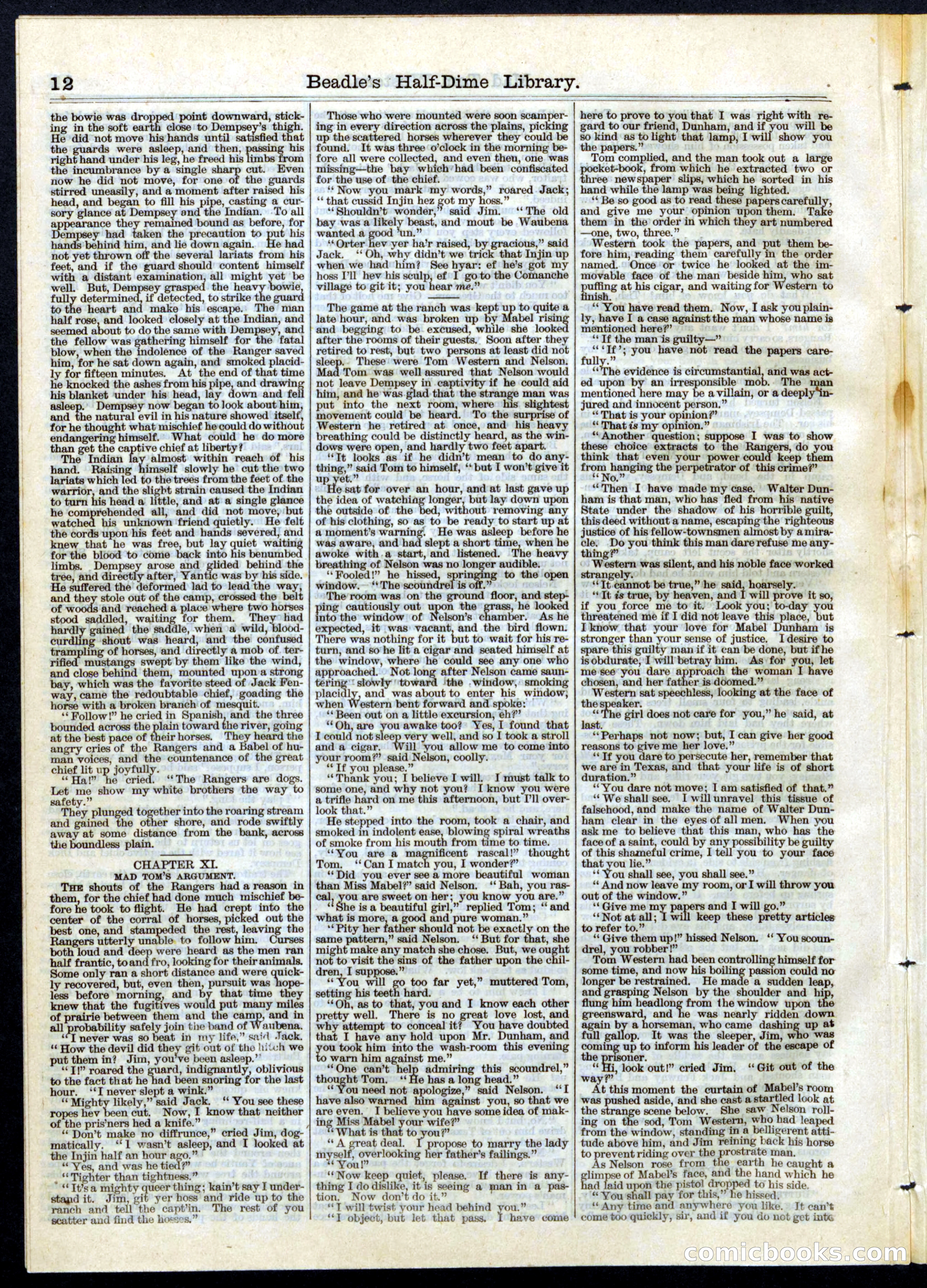 Beadle's Half Dime Library, No. 72 — page 12 of 16