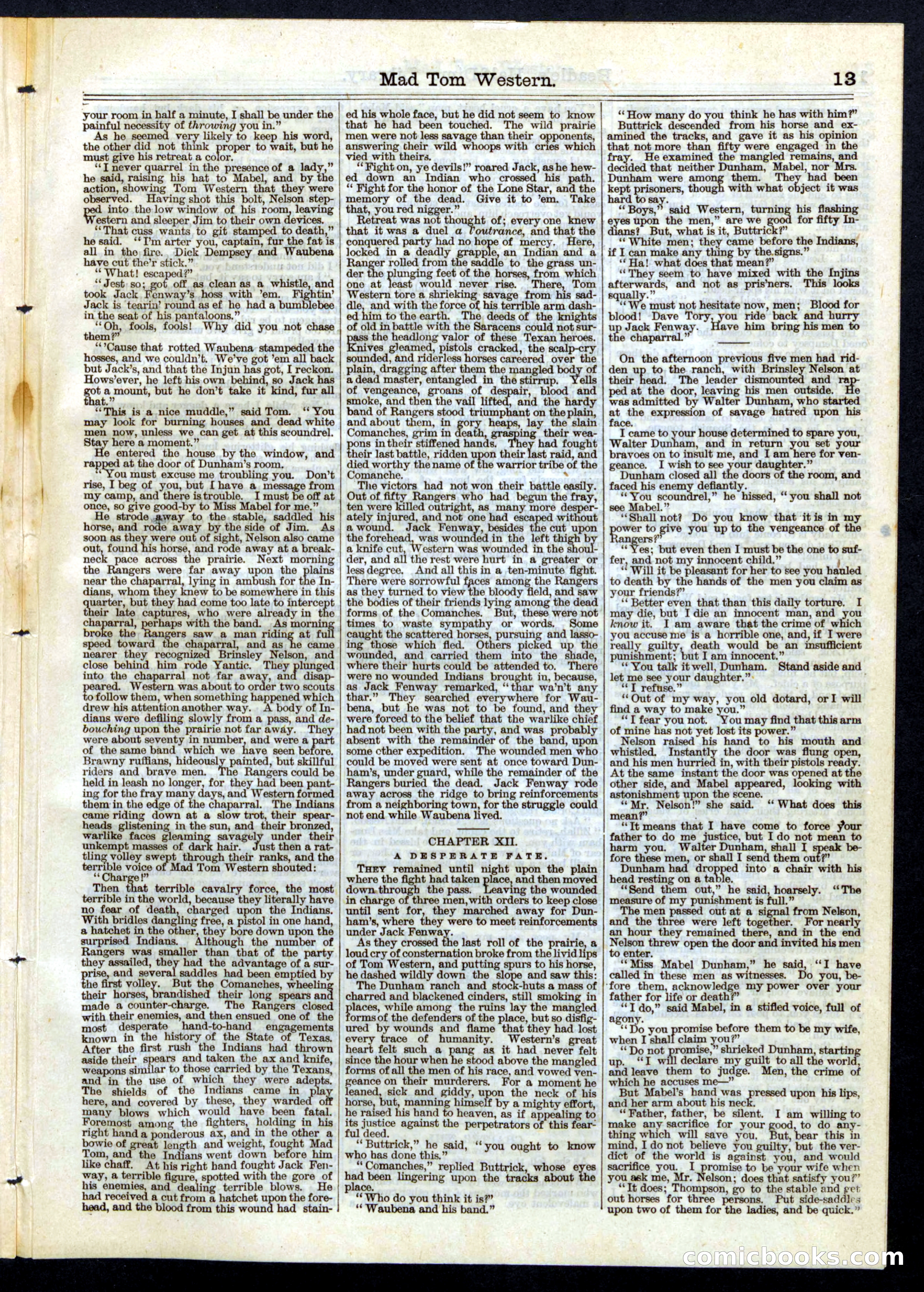 Beadle's Half Dime Library, No. 72 — page 13 of 16