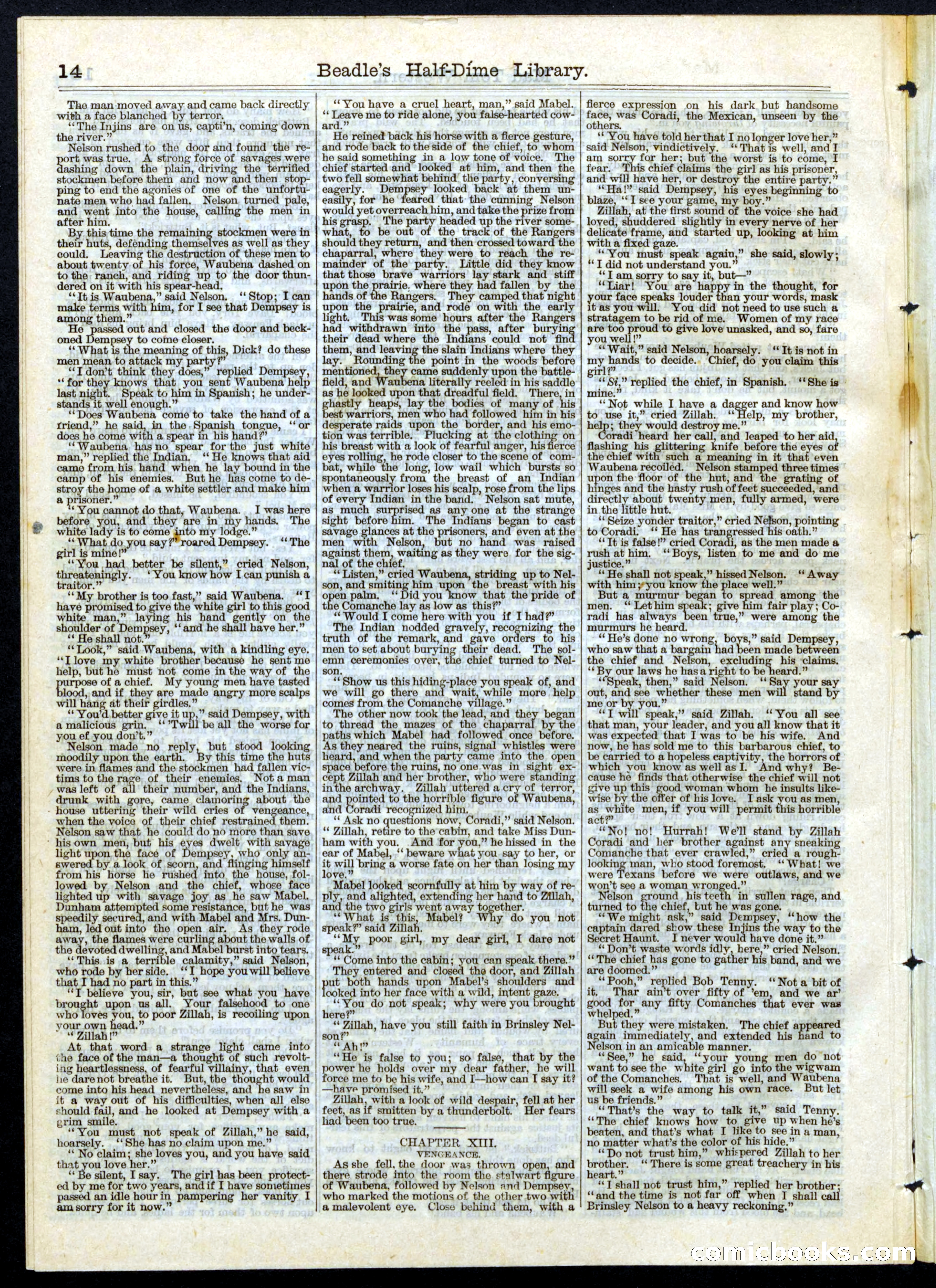 Beadle's Half Dime Library, No. 72 — page 14 of 16