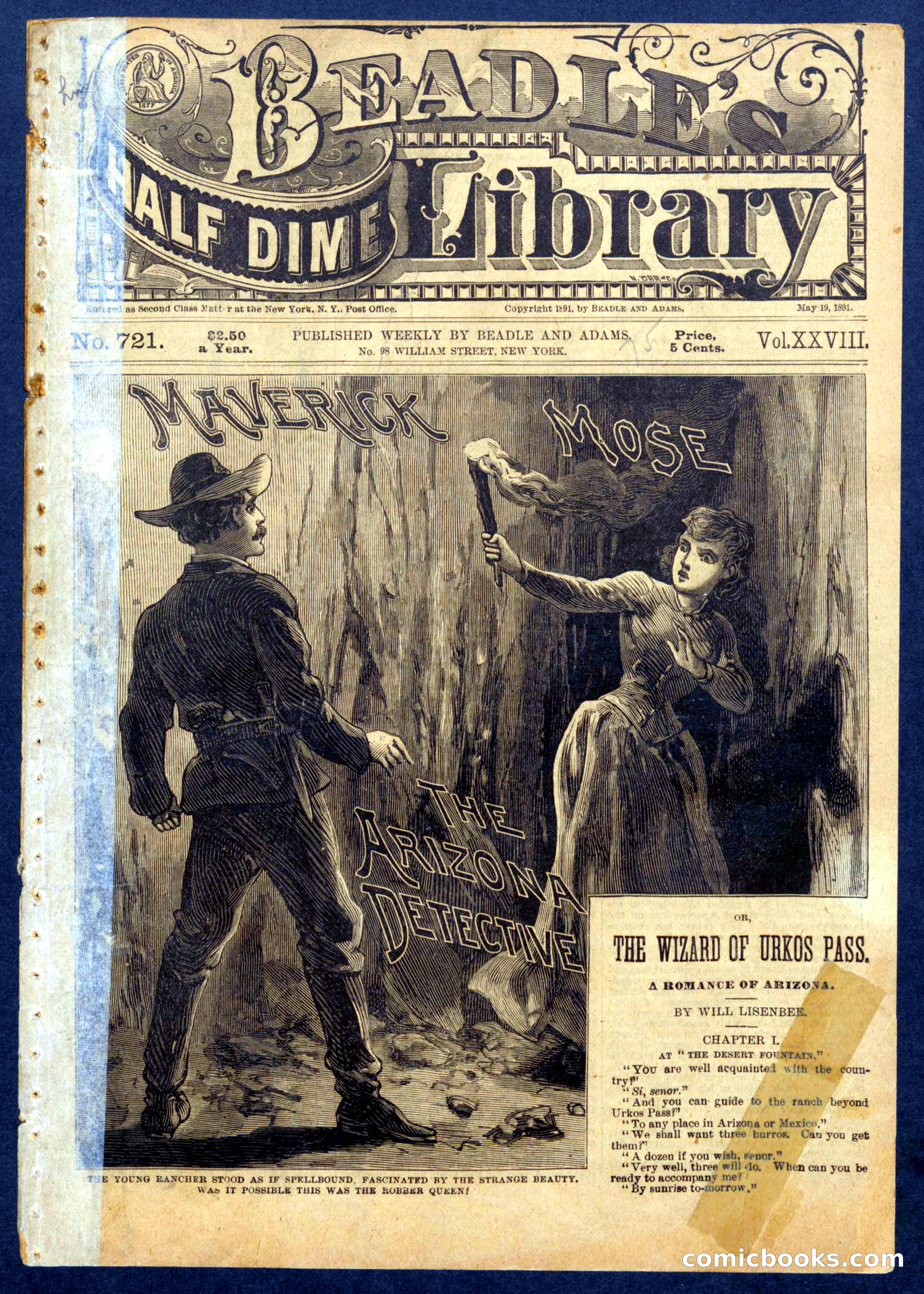 Beadle's Half Dime Library No. 721 — page 1 of 16