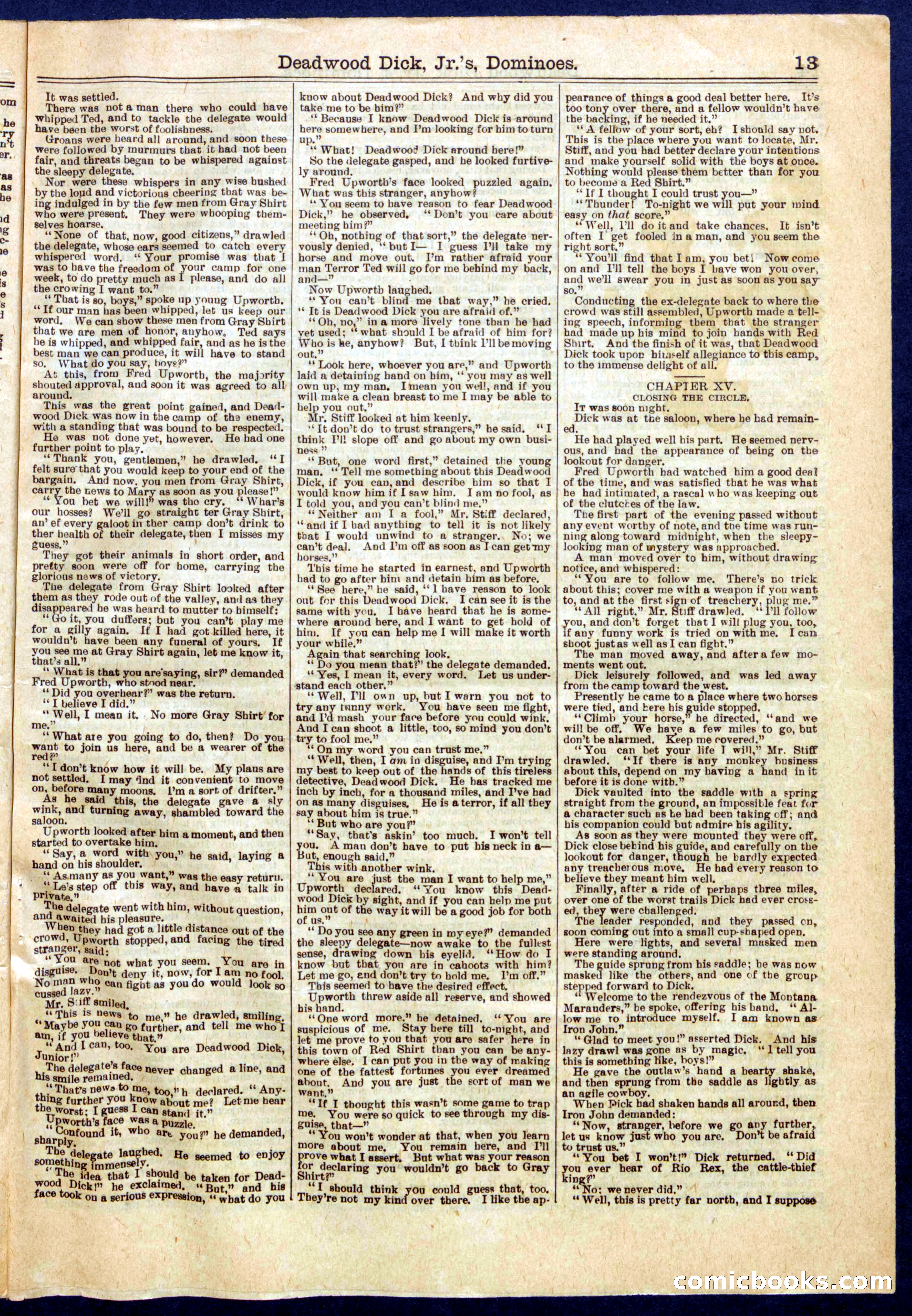 Beadle's Half Dime Library No. 722 — page 13 of 16
