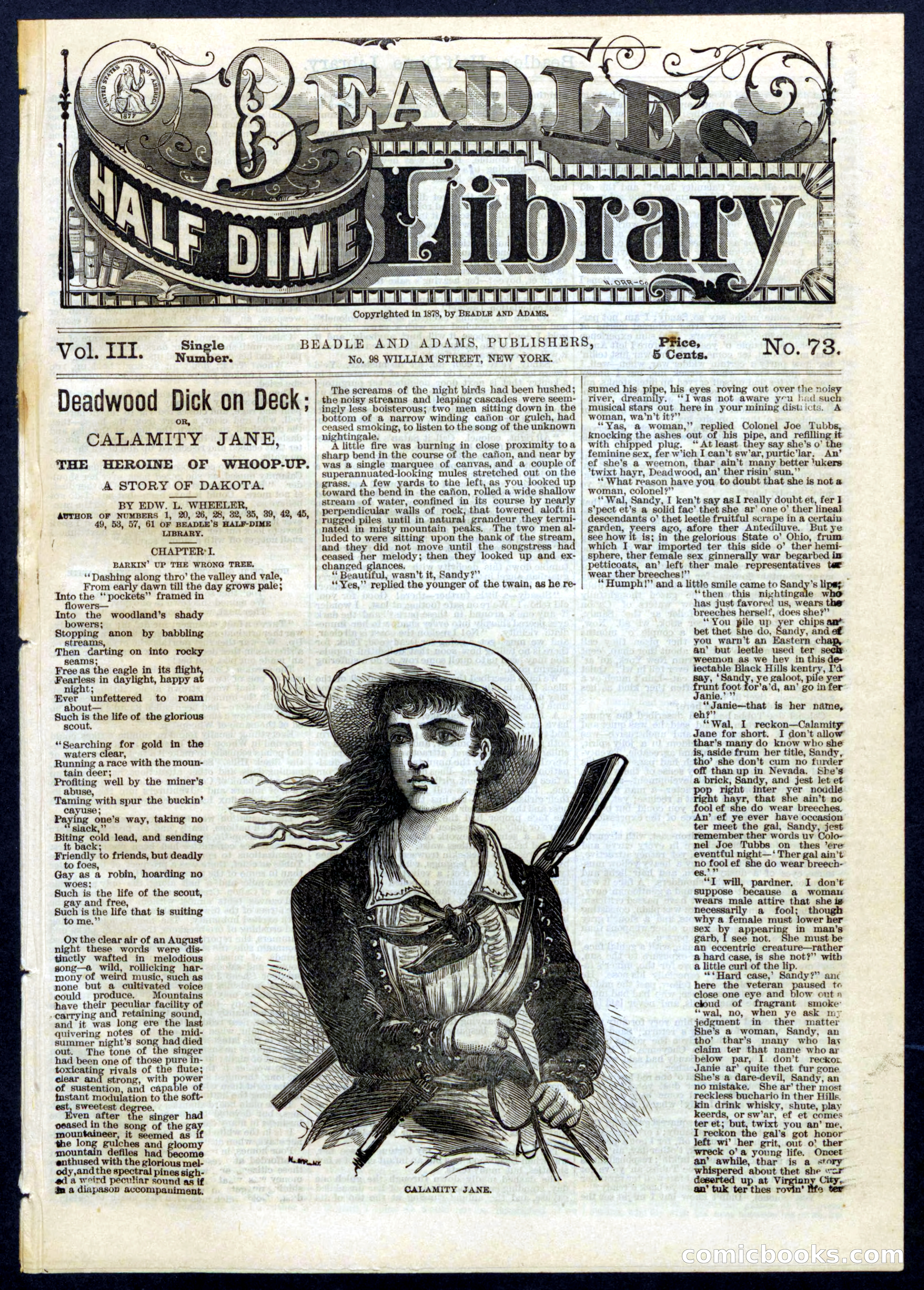 Beadle's Half Dime Library, No. 73 — page 1 of 16