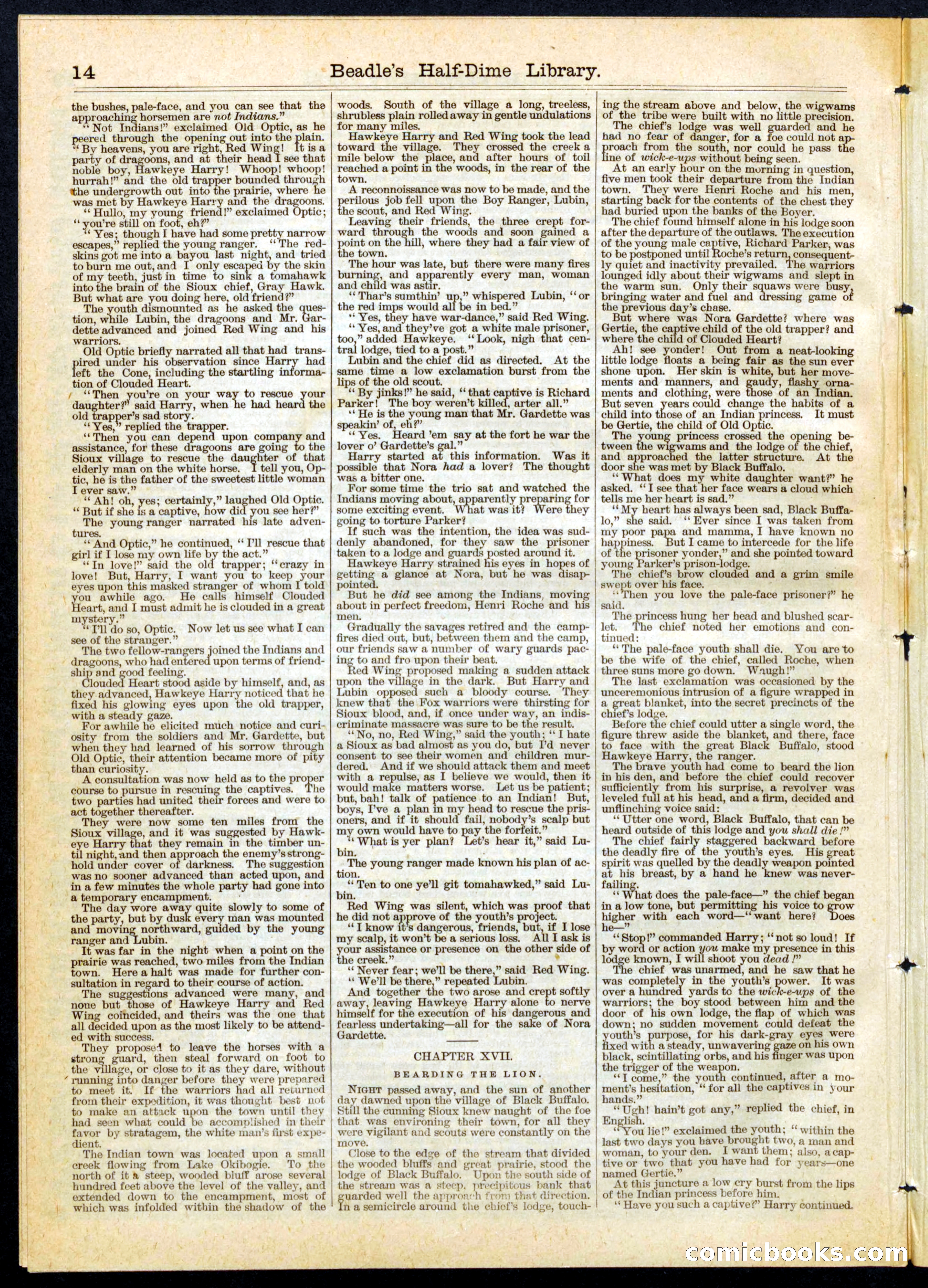 Beadle's Half Dime Library No. 74 — page 14 of 16