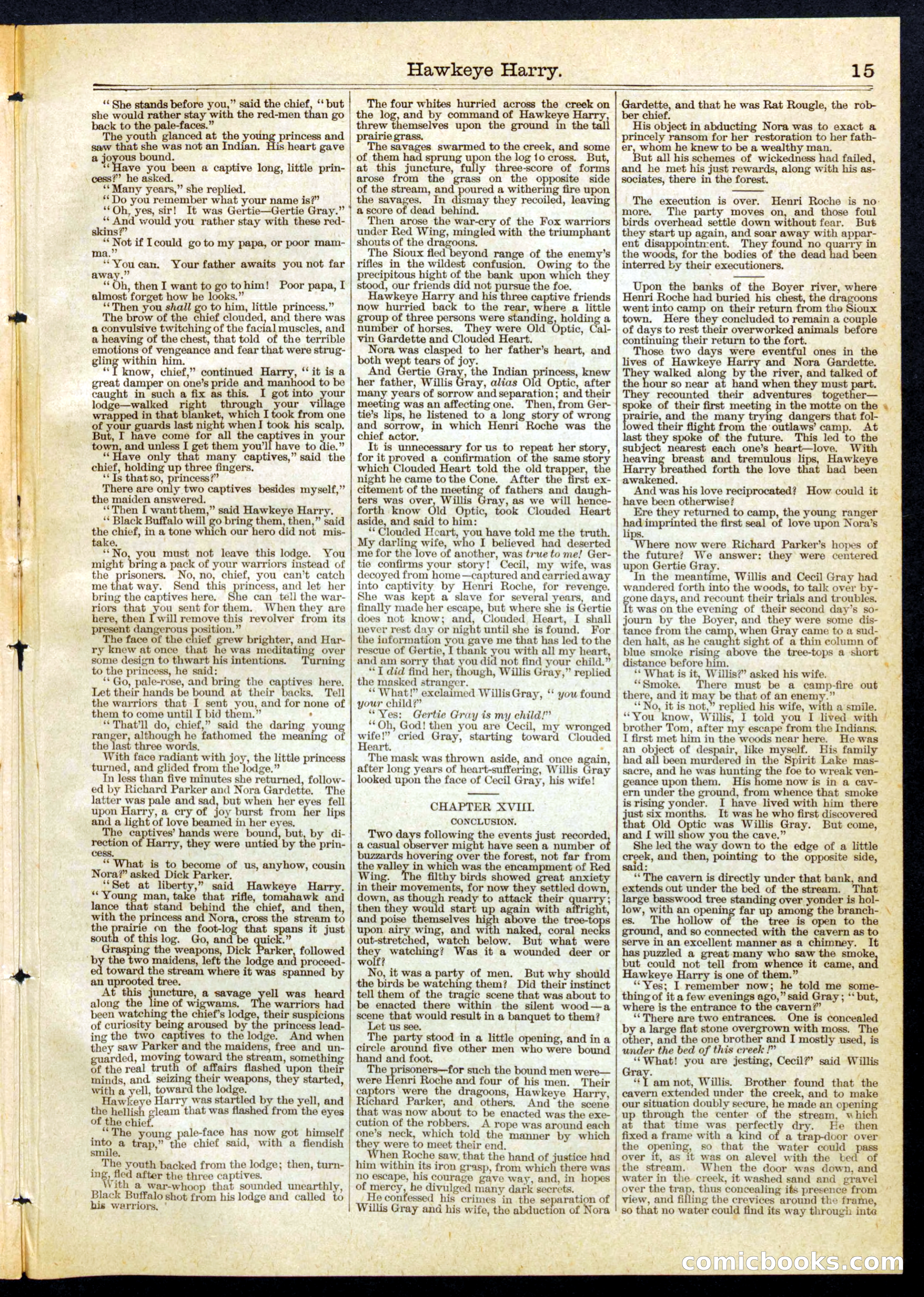 Beadle's Half Dime Library No. 74 — page 15 of 16