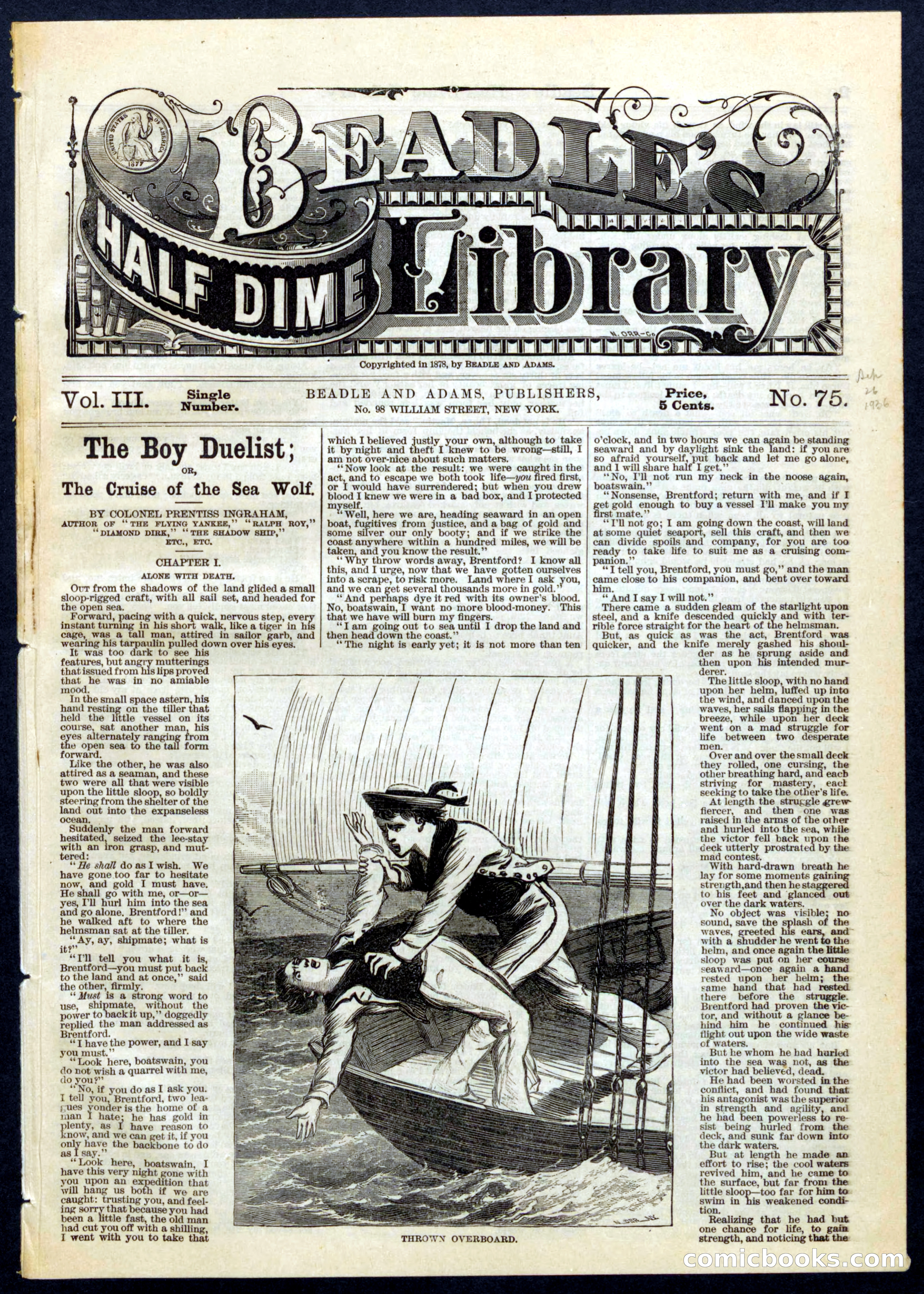 Beadle's Half Dime Library, No. 75 — page 1 of 16