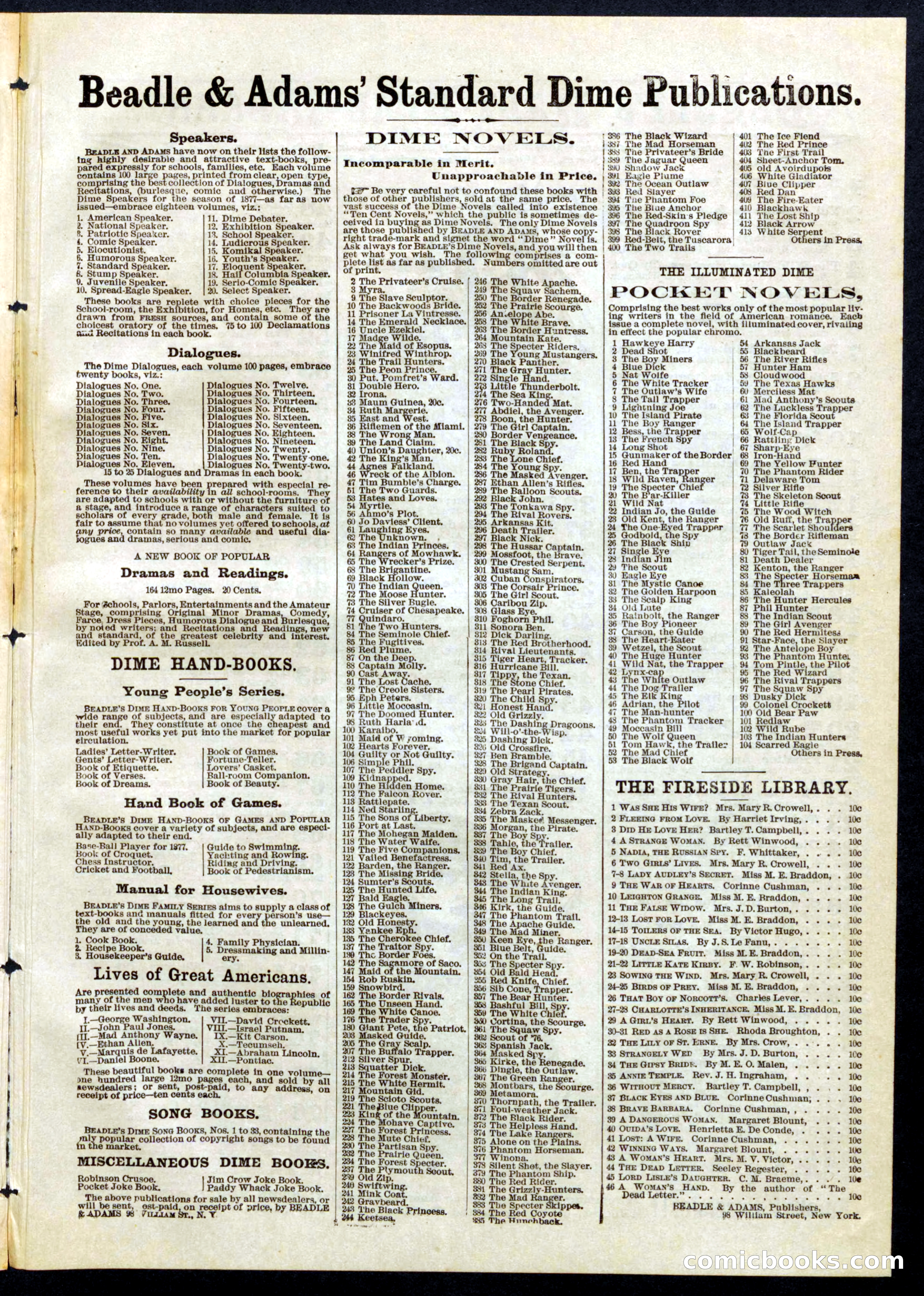 Beadle's Half Dime Library, No. 75 — page 15 of 16