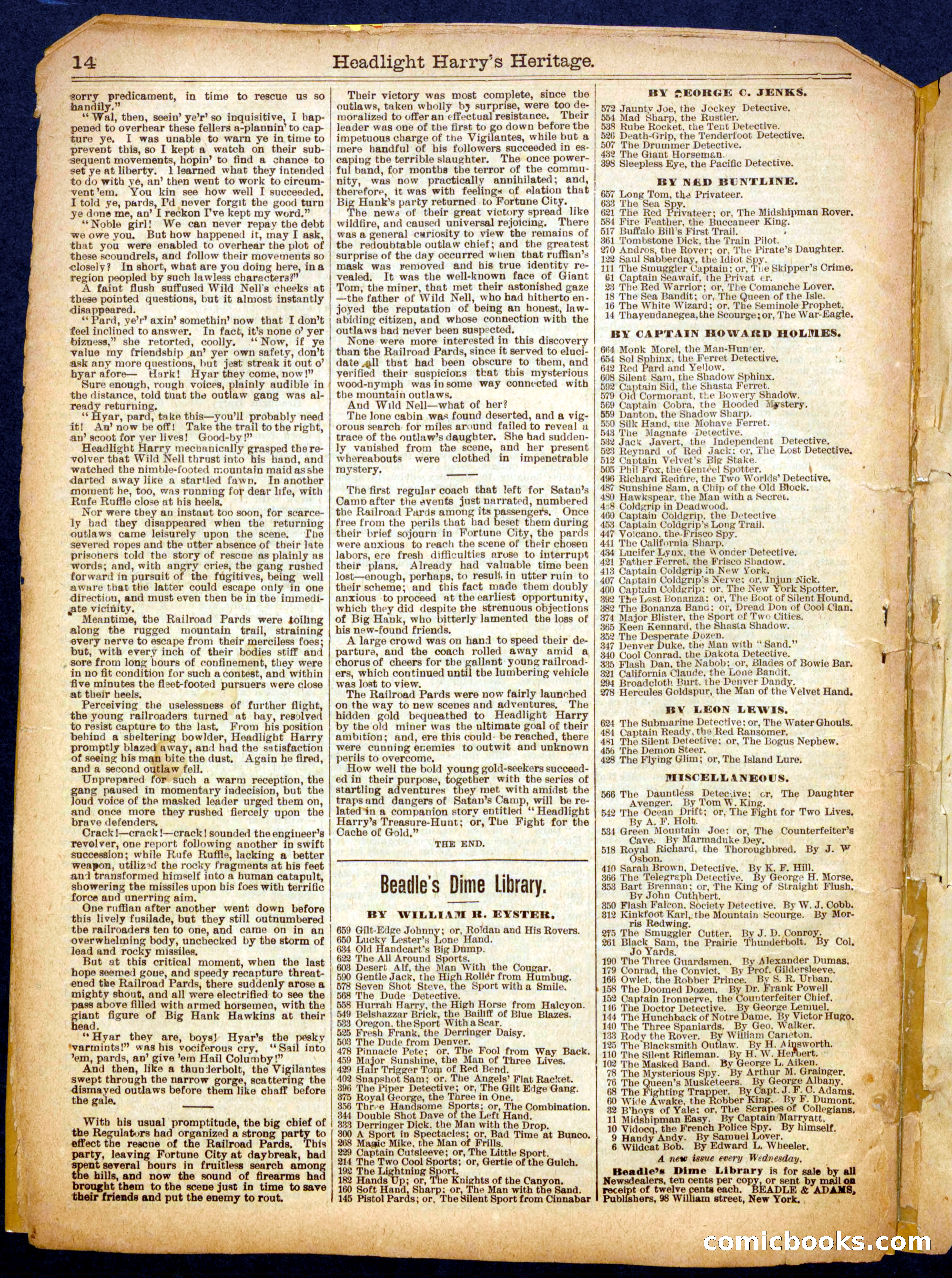 Beadle's Half Dime Library No. 759 — page 14 of 16