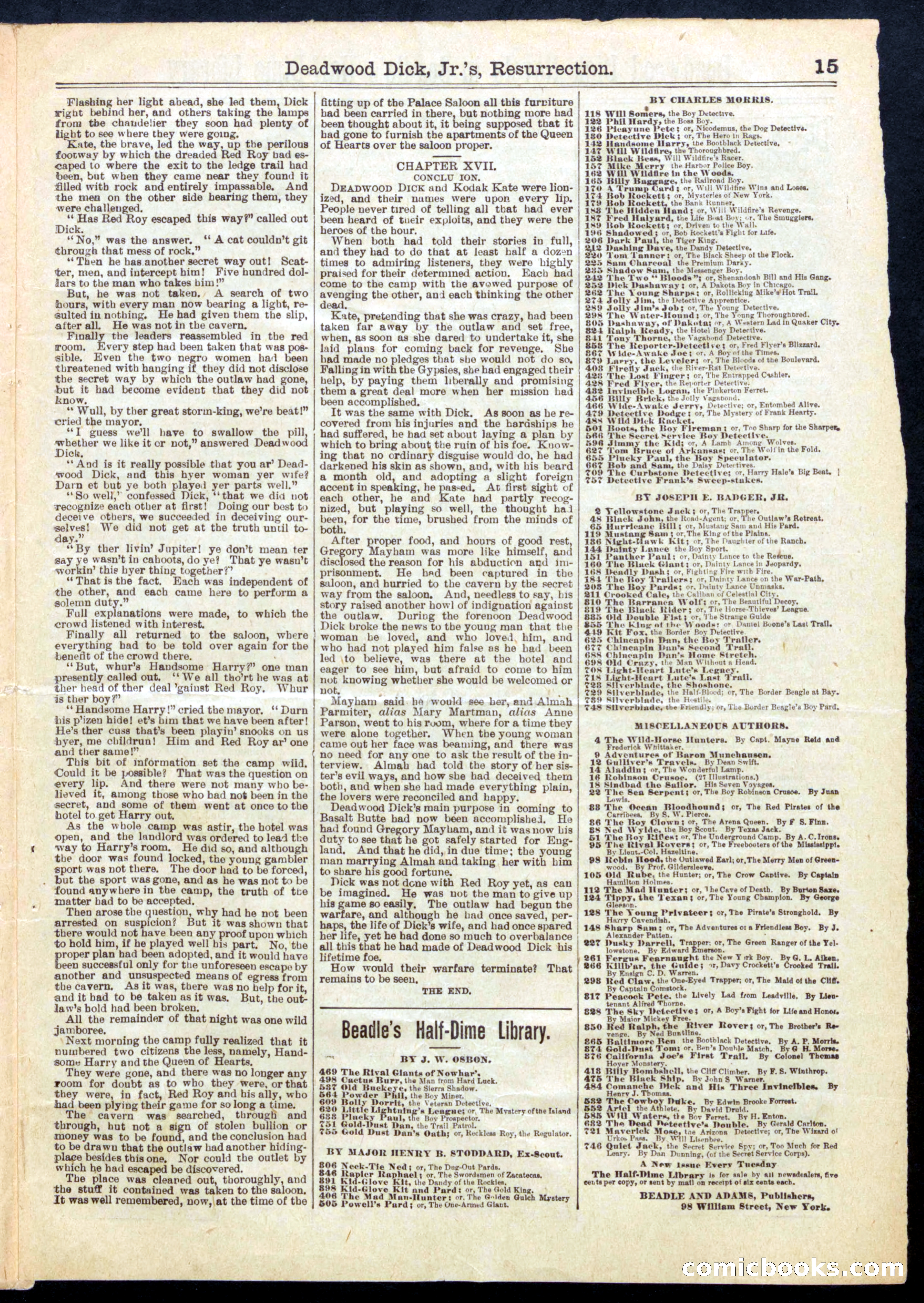 Beadle's Half Dime Library No. 776 — page 15 of 16