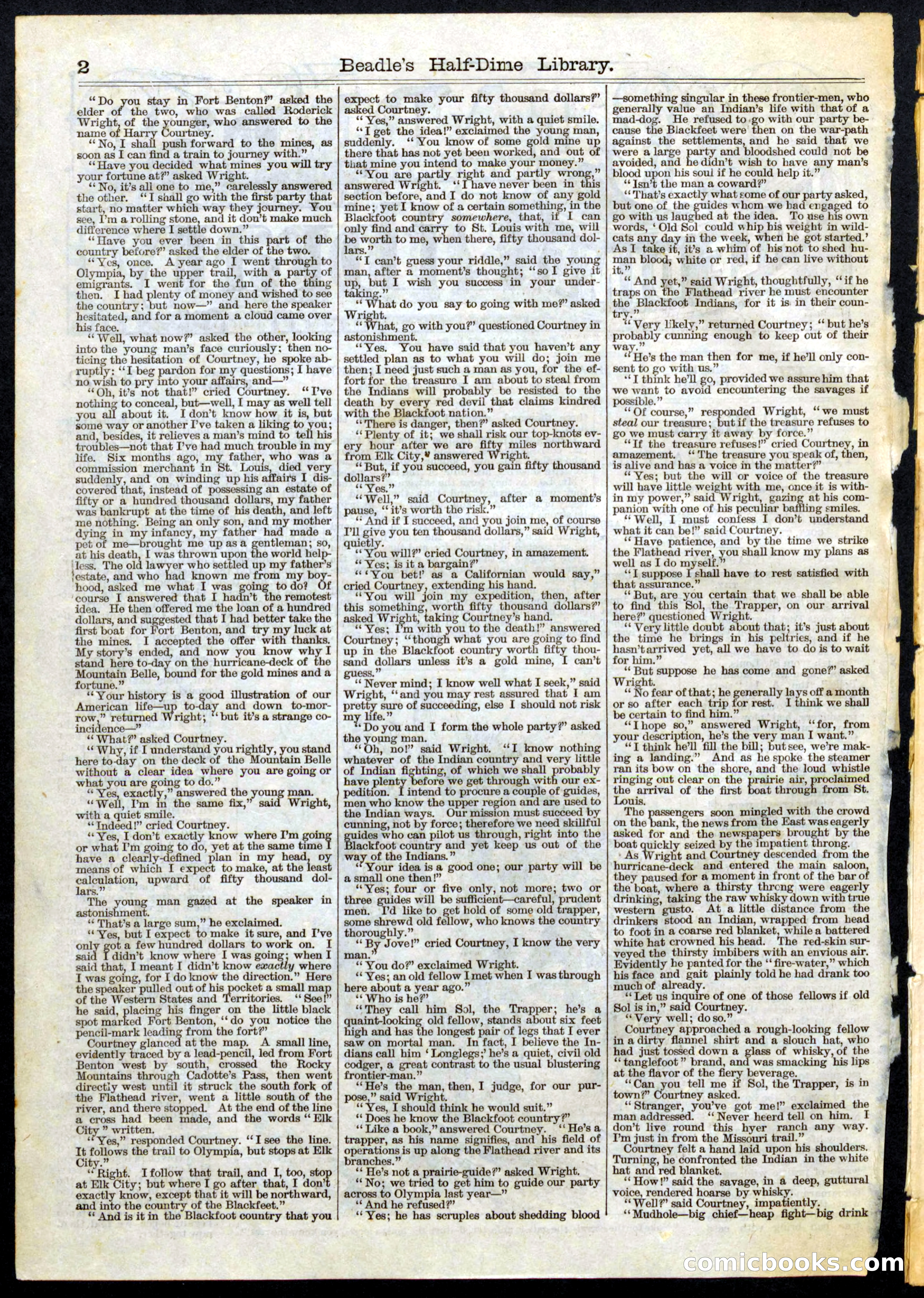 Beadle's Half Dime Library, No. 79 — page 2 of 16