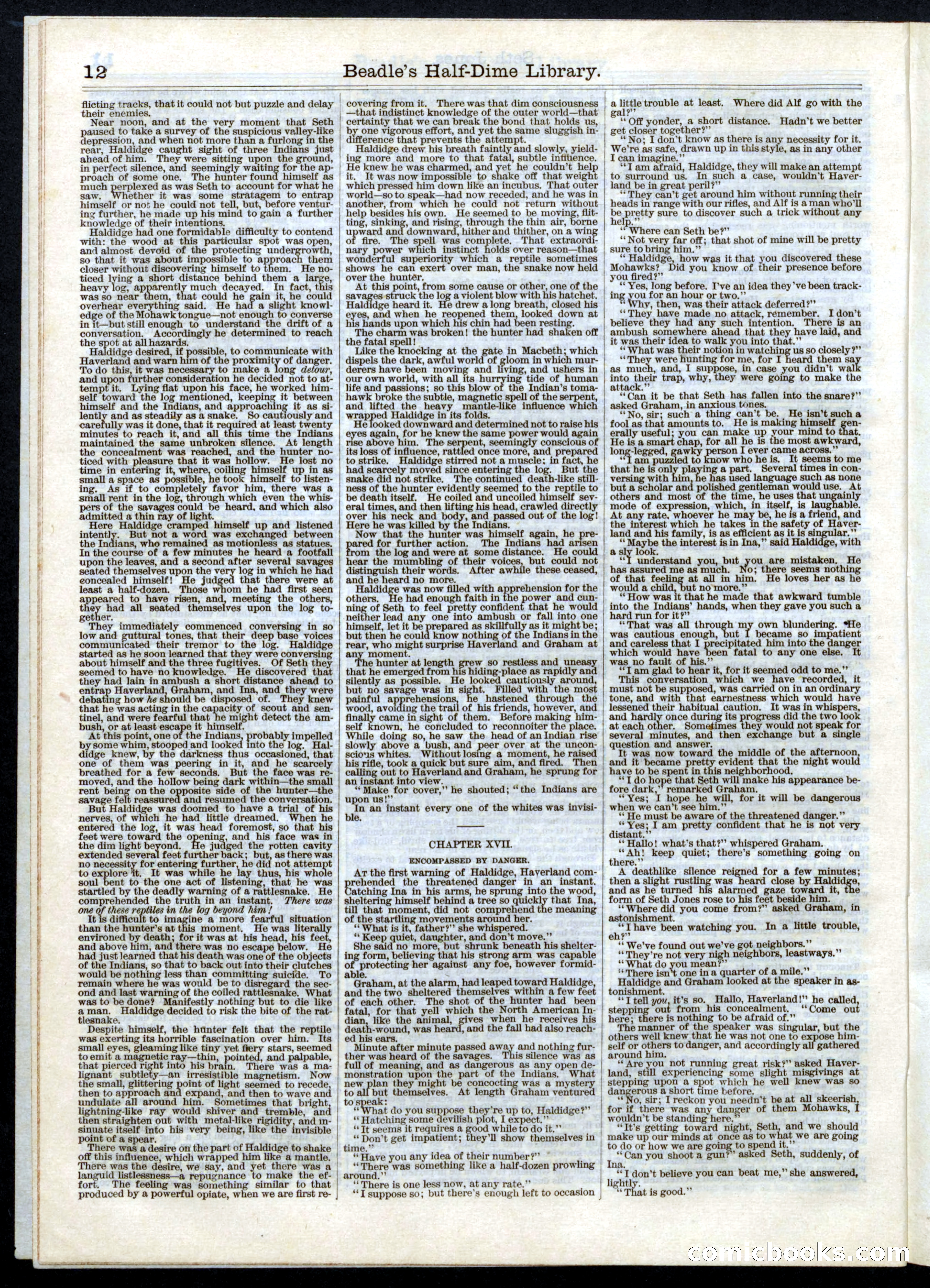 Beadle's Half Dime Library, No. 8 — page 12 of 16