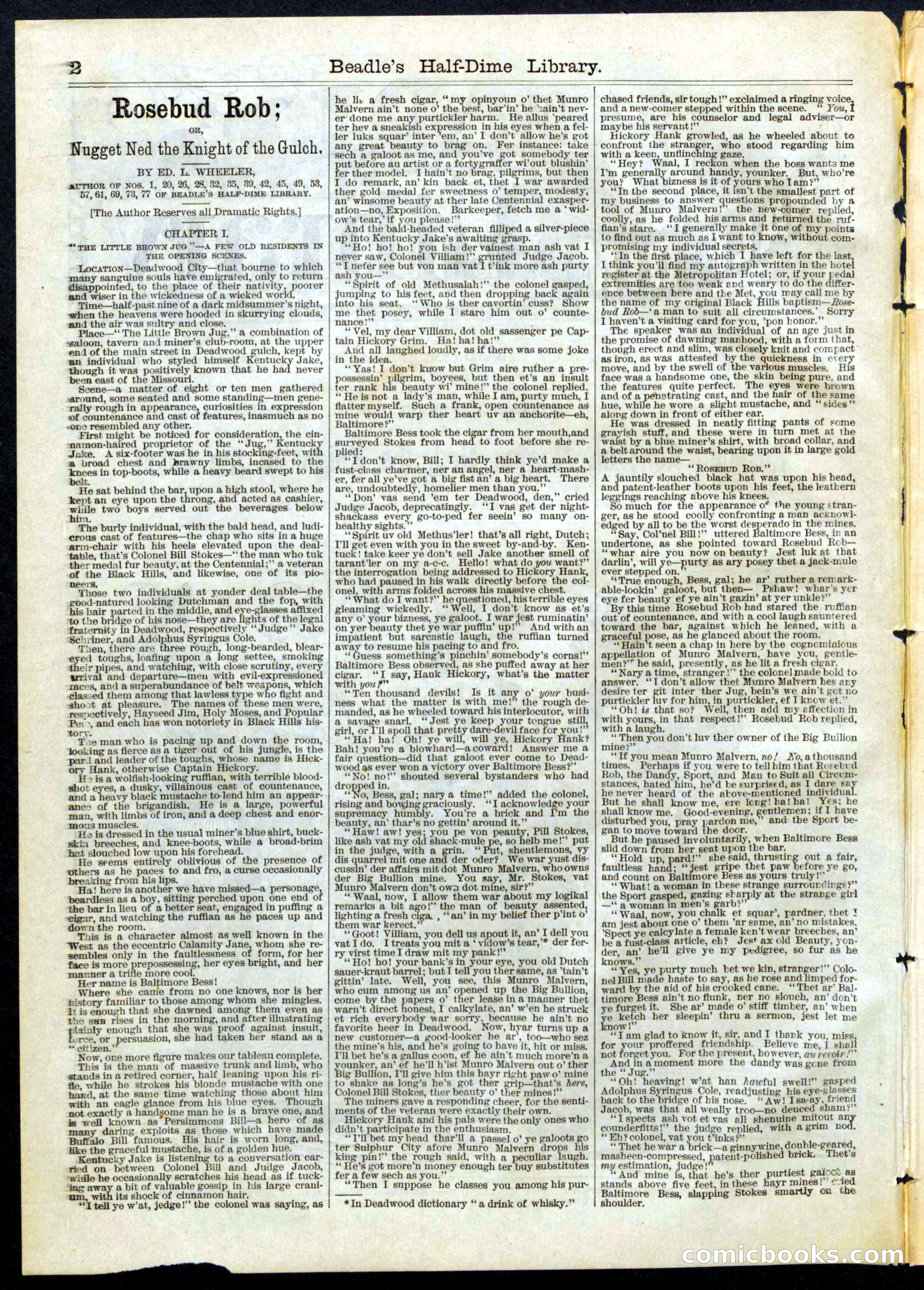 Beadle's Half Dime Library, No. 80 — page 2 of 16