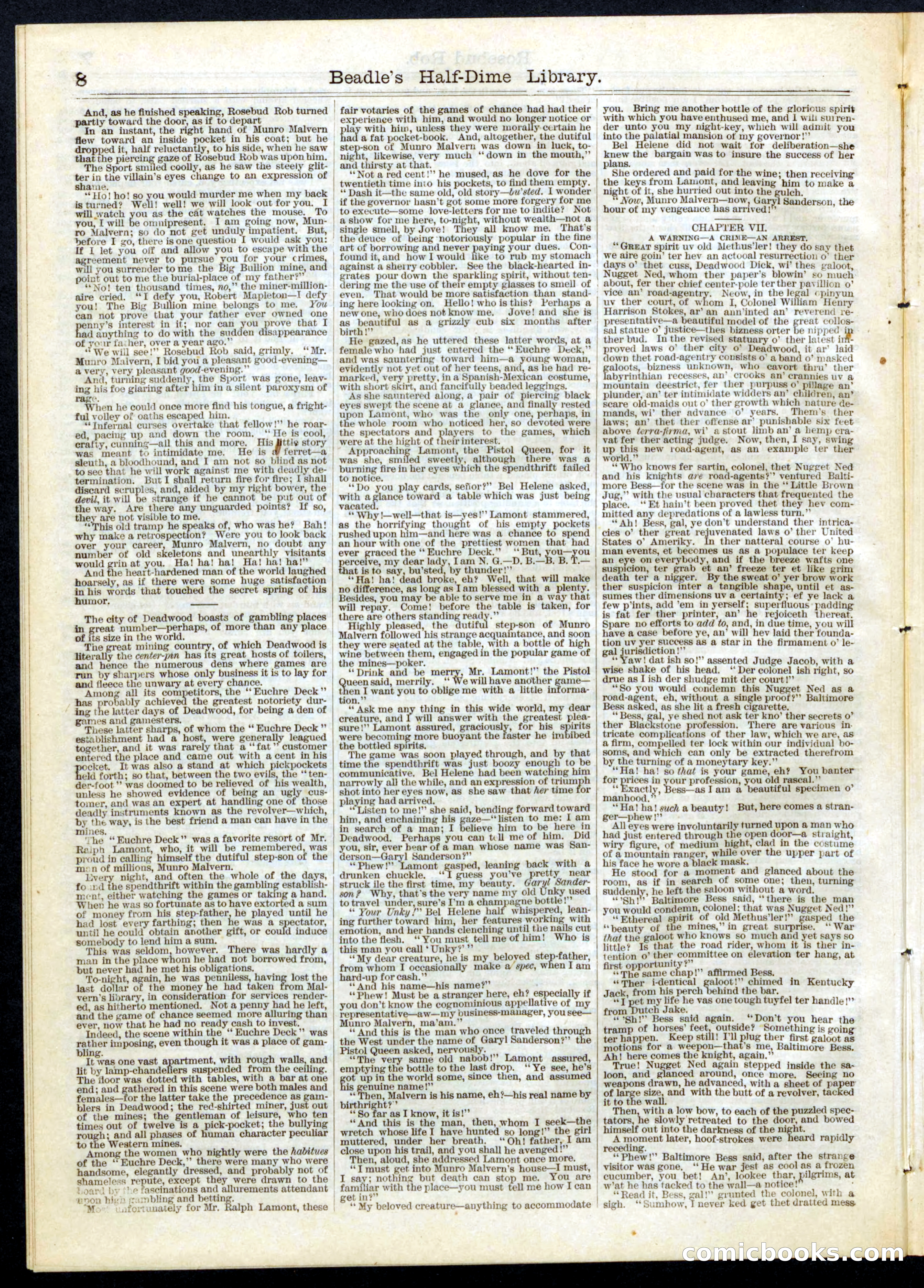 Beadle's Half Dime Library, No. 80 — page 8 of 16