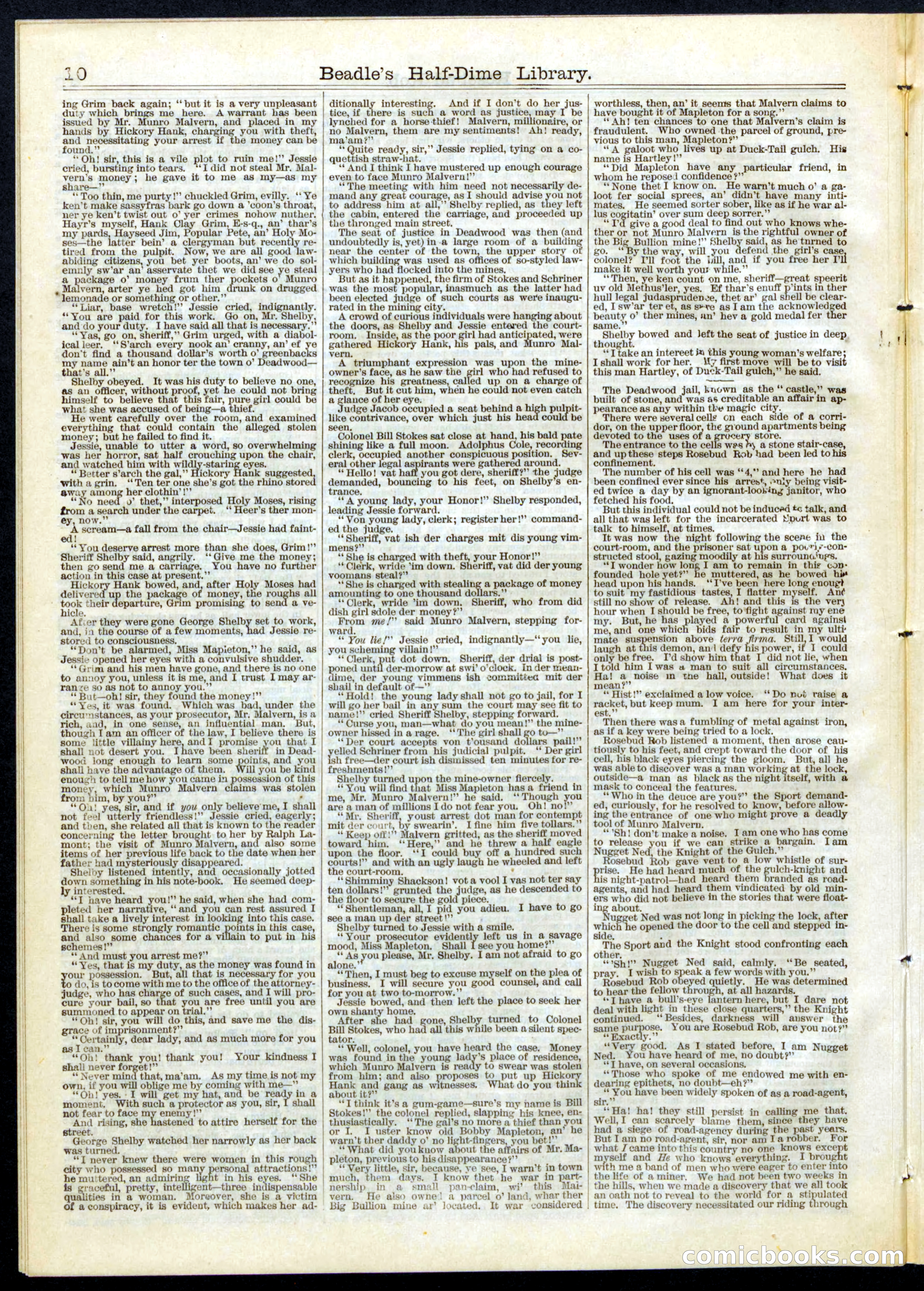 Beadle's Half Dime Library, No. 80 — page 10 of 16