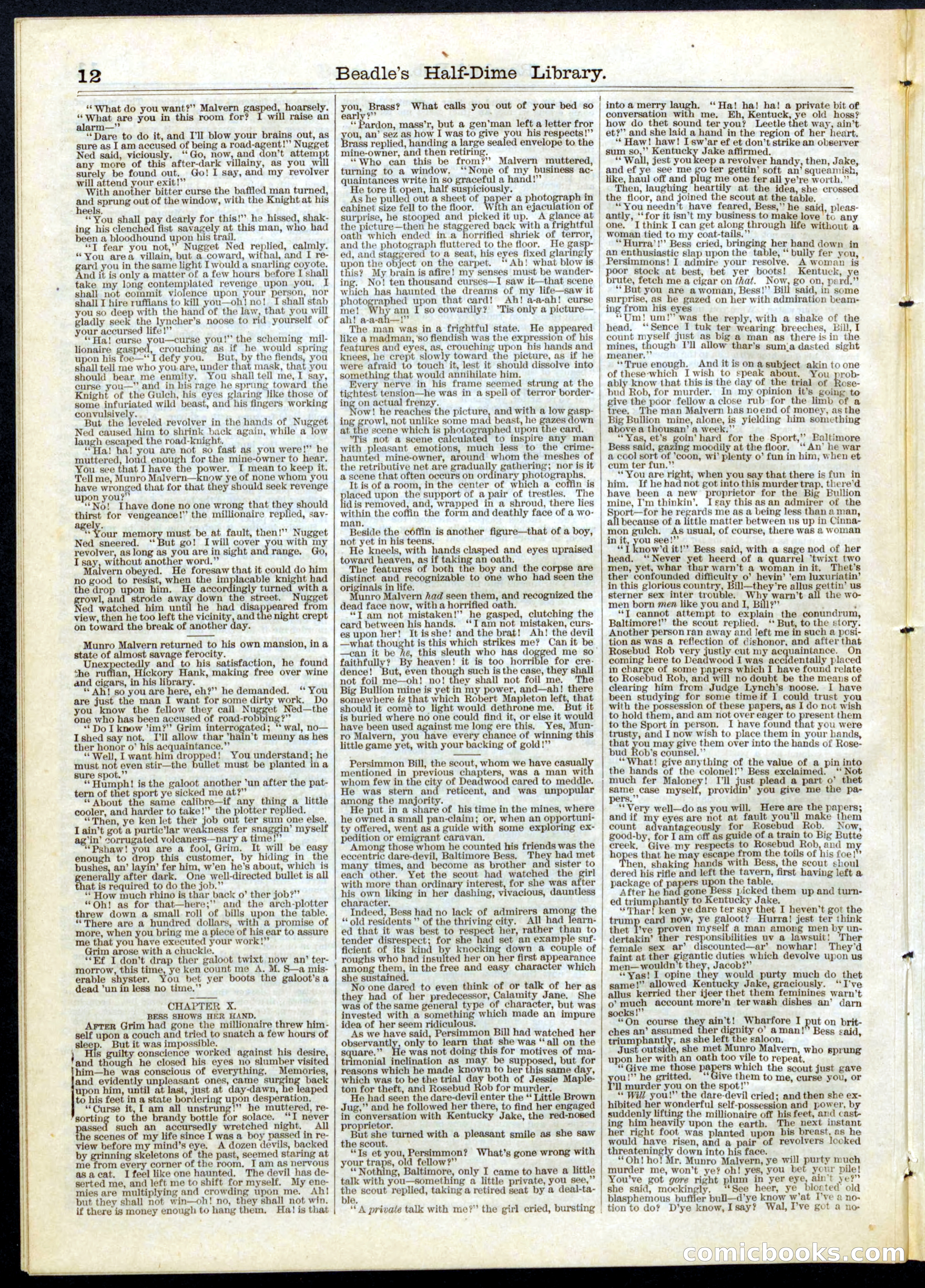 Beadle's Half Dime Library, No. 80 — page 12 of 16