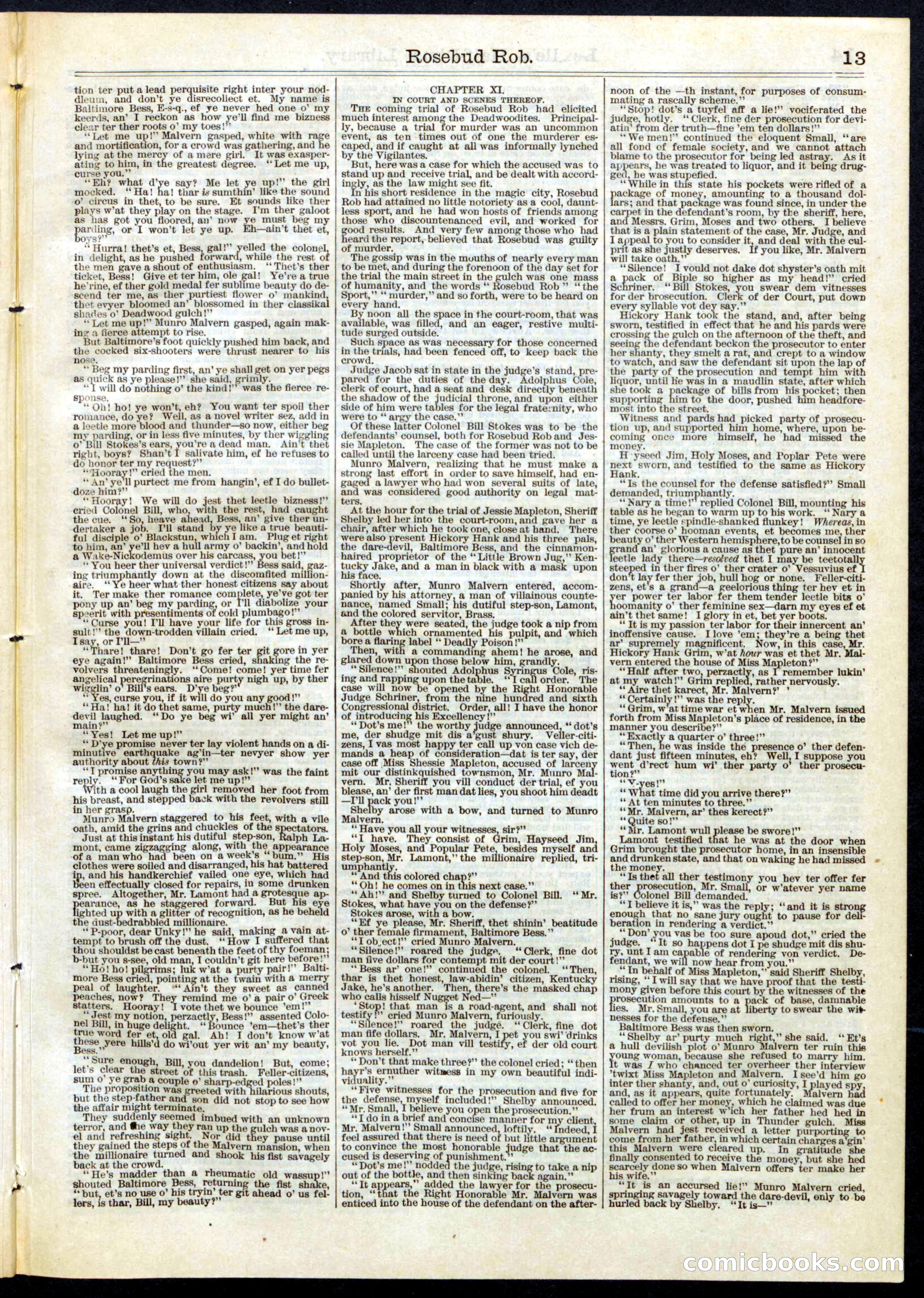 Beadle's Half Dime Library, No. 80 — page 13 of 16