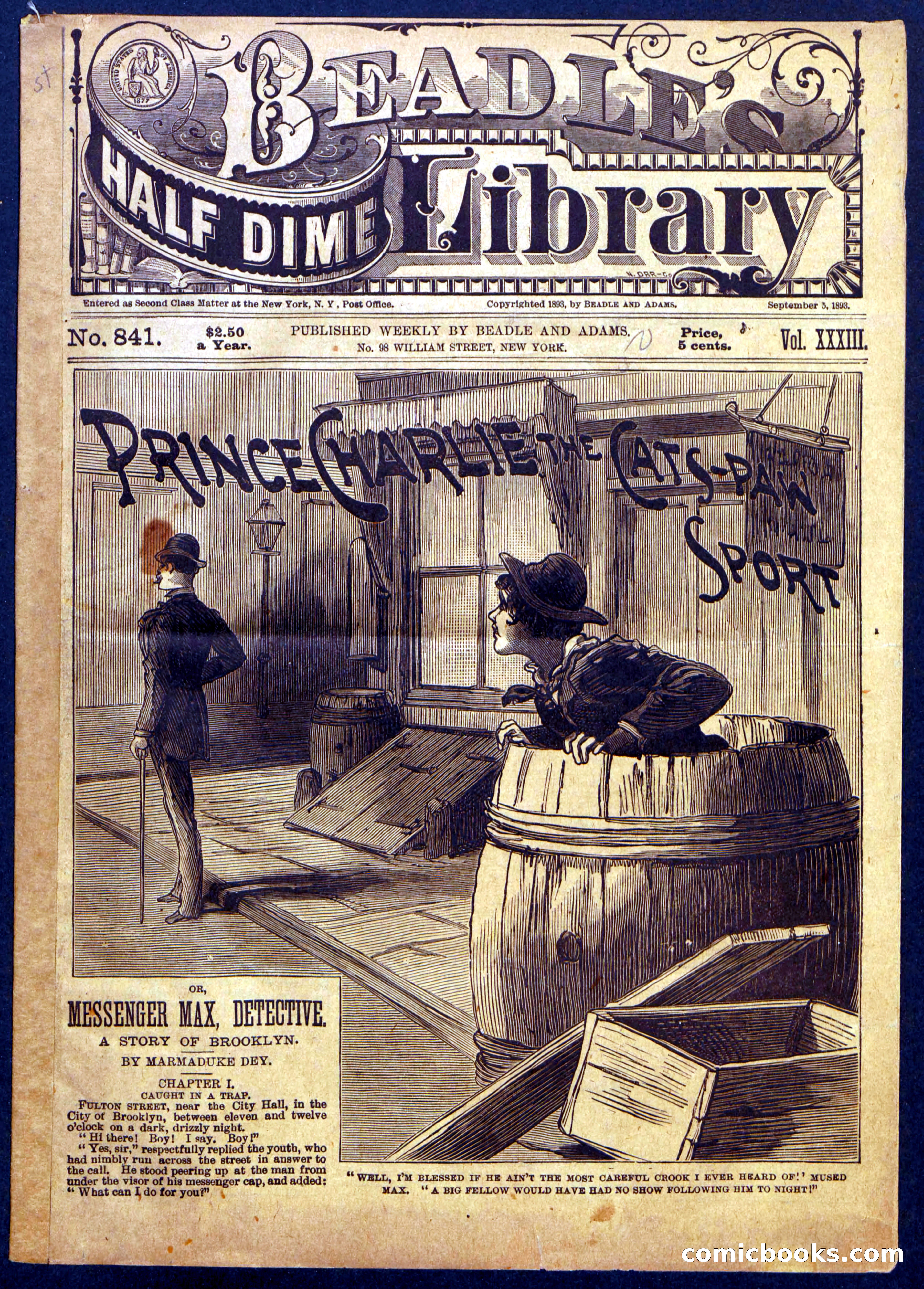 Beadle's Half Dime Library, No. 841 — page 1 of 16