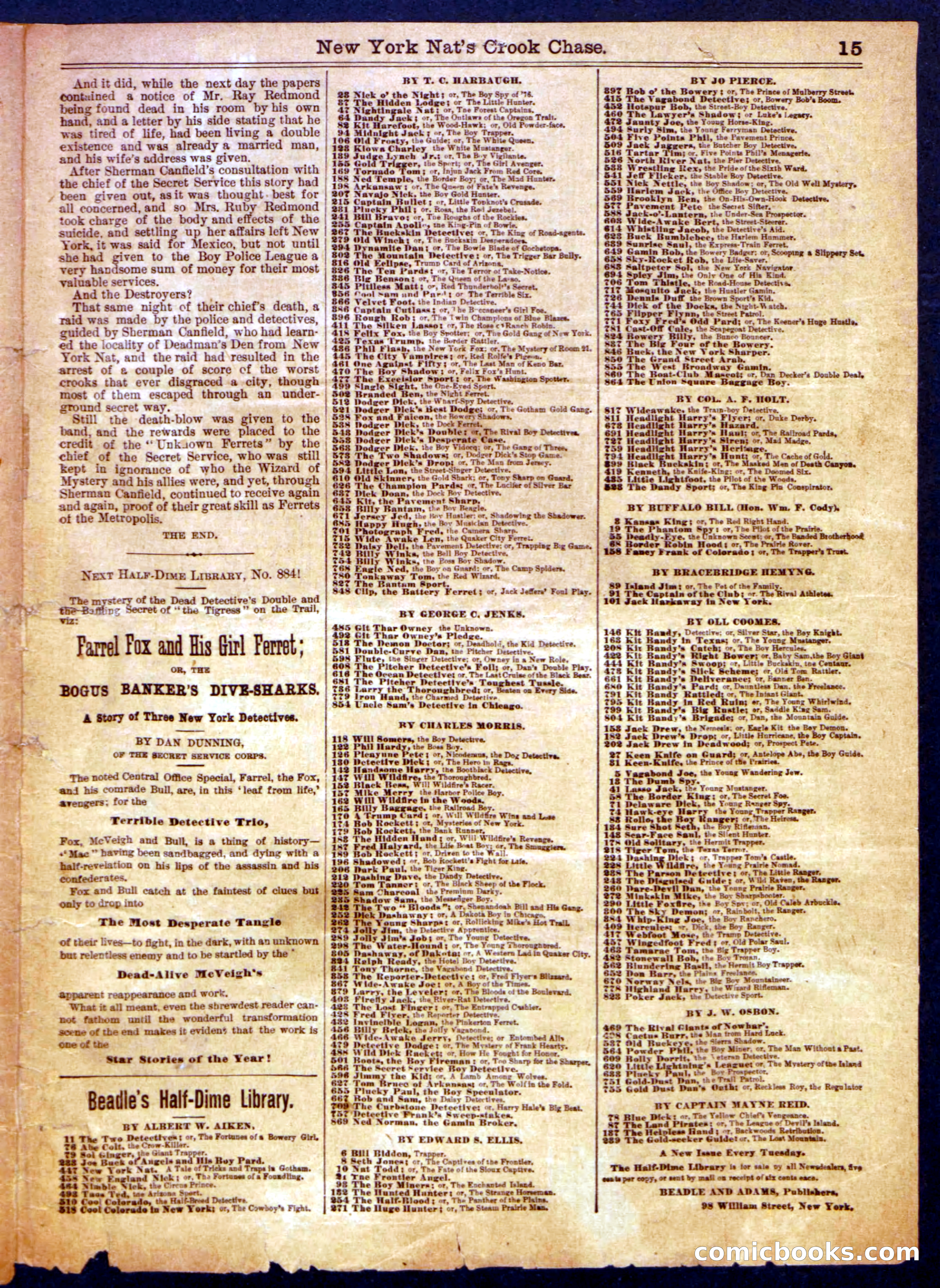 Beadle's Half Dime Library No. 883 — page 15 of 16