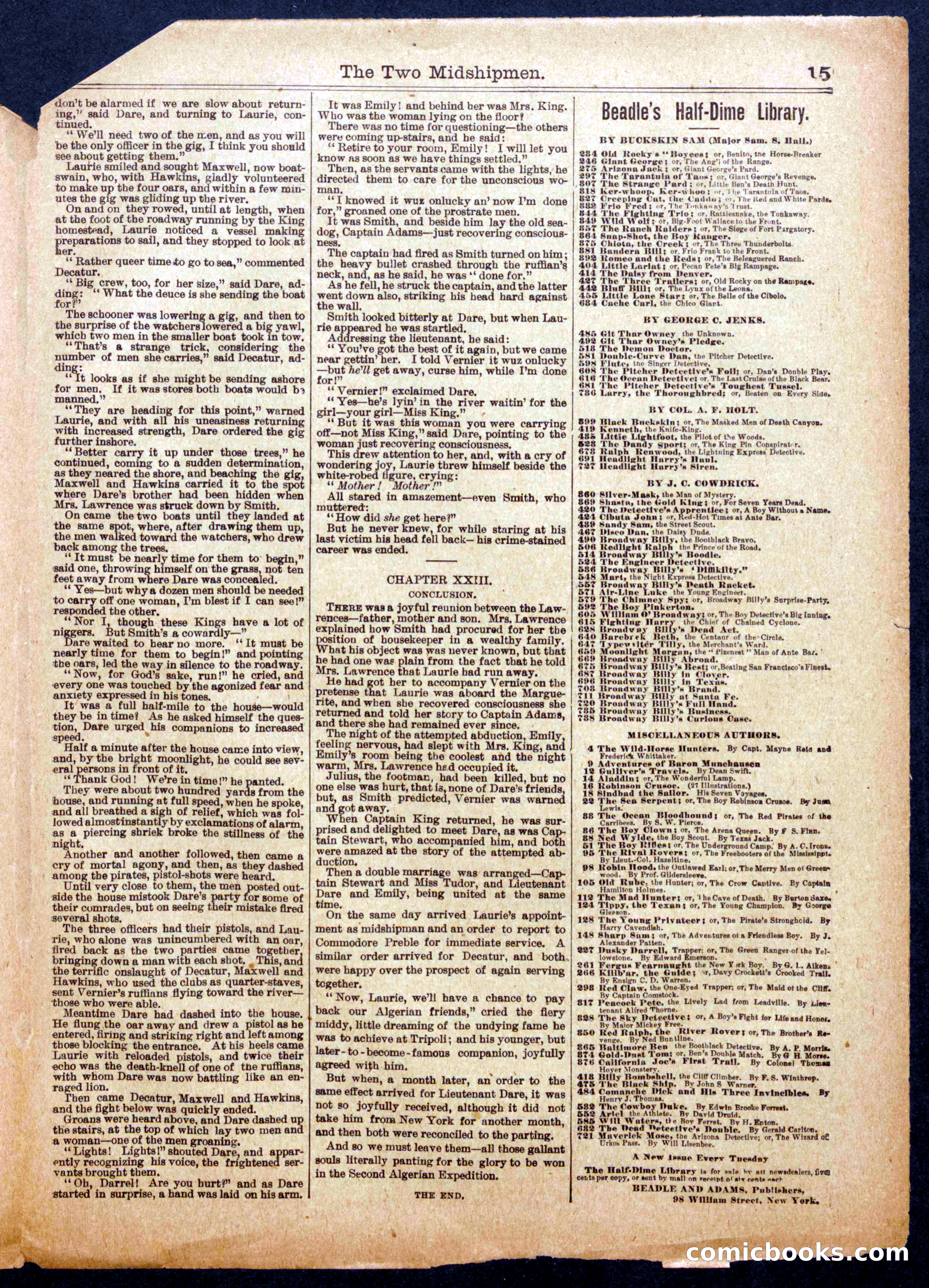 Beadle's Half Dime Library No. 933 — page 15 of 16